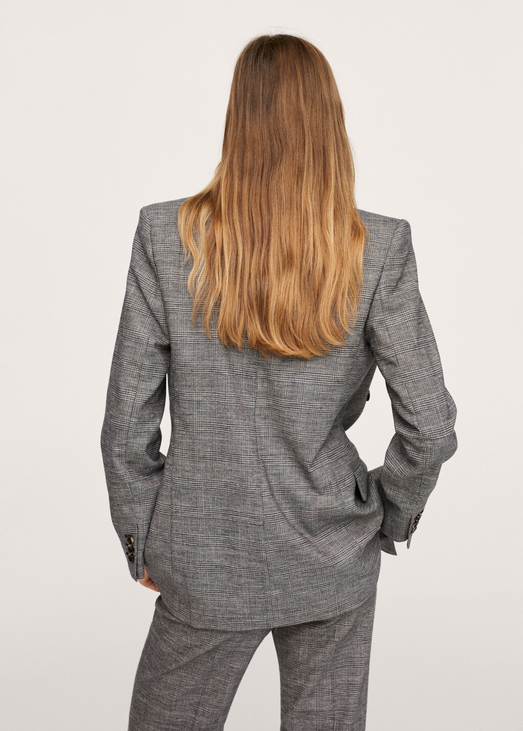 Check wool suit blazer - Reverse of the article