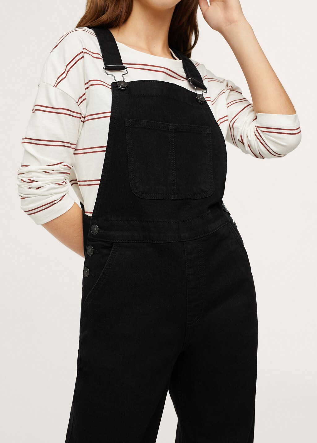 Wide-leg denim dungarees - Details of the article 2