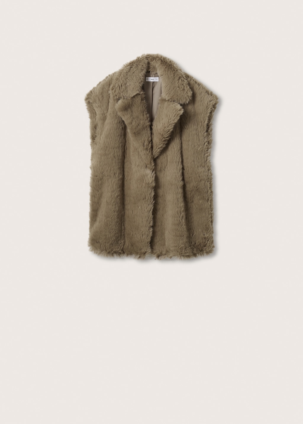 Fur-effect vest with lapels - Article without model