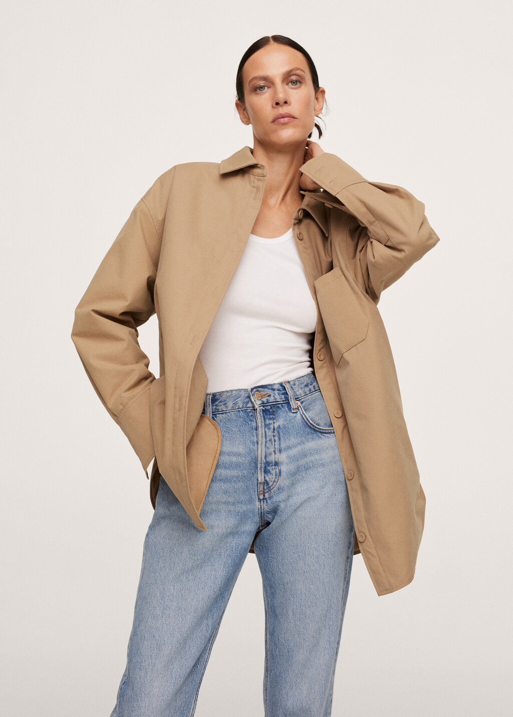 Oversized overshirt with pockets - Medium plane