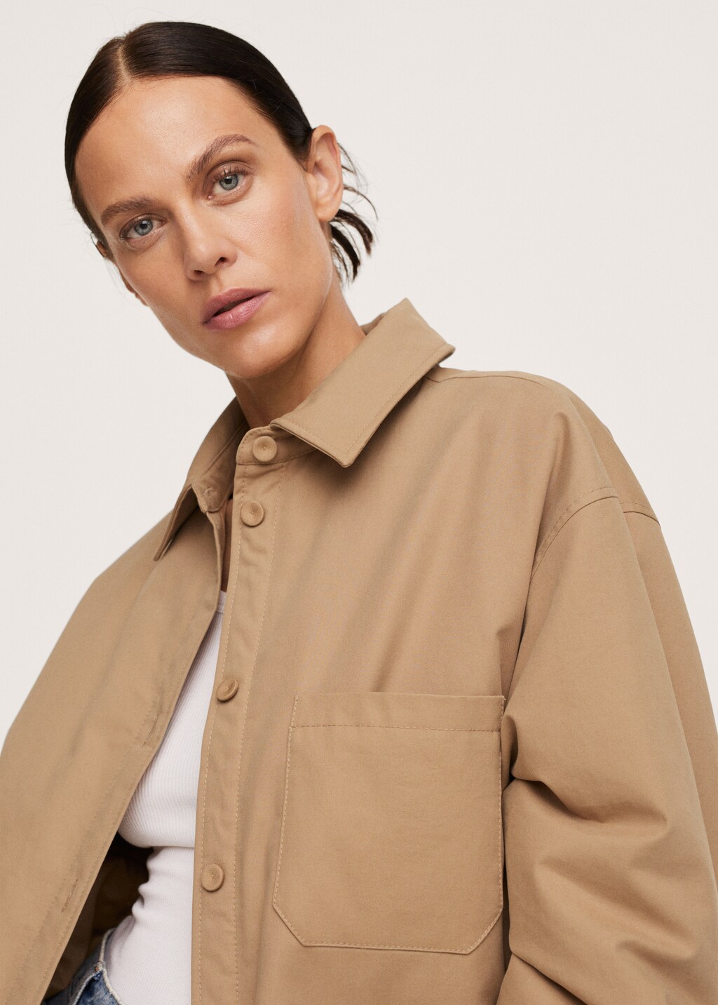 Oversized overshirt with pockets - Details of the article 1