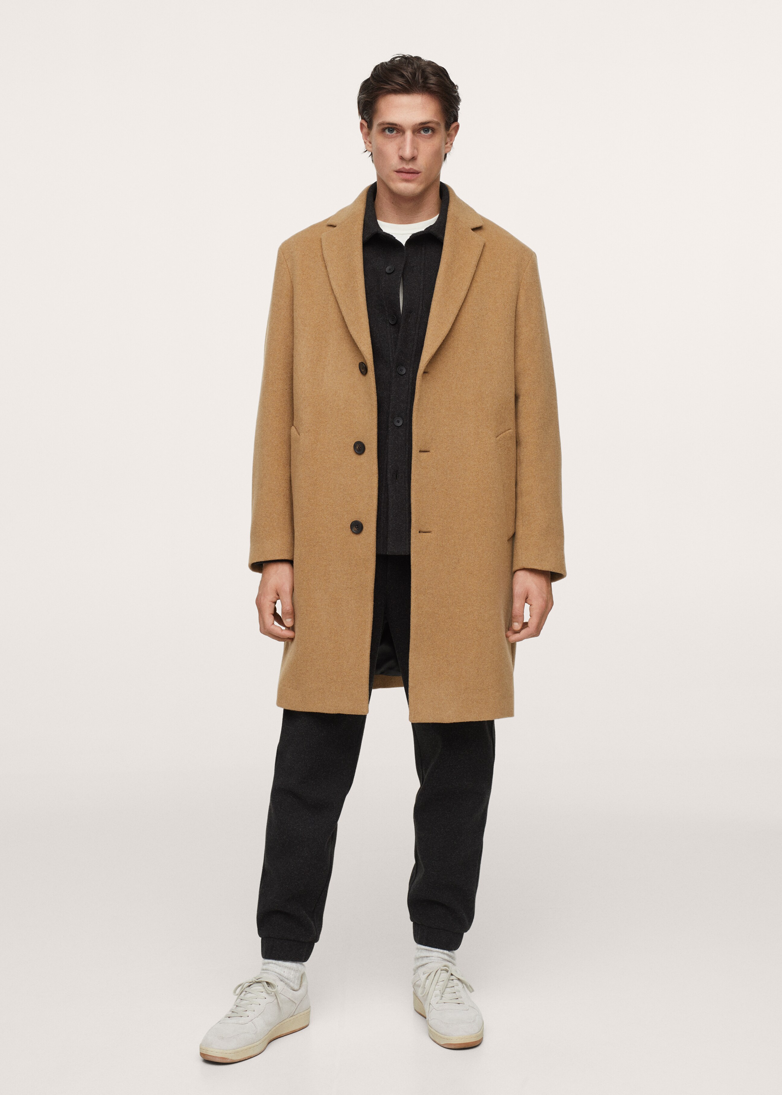 Recycled wool oversize coat - General plane