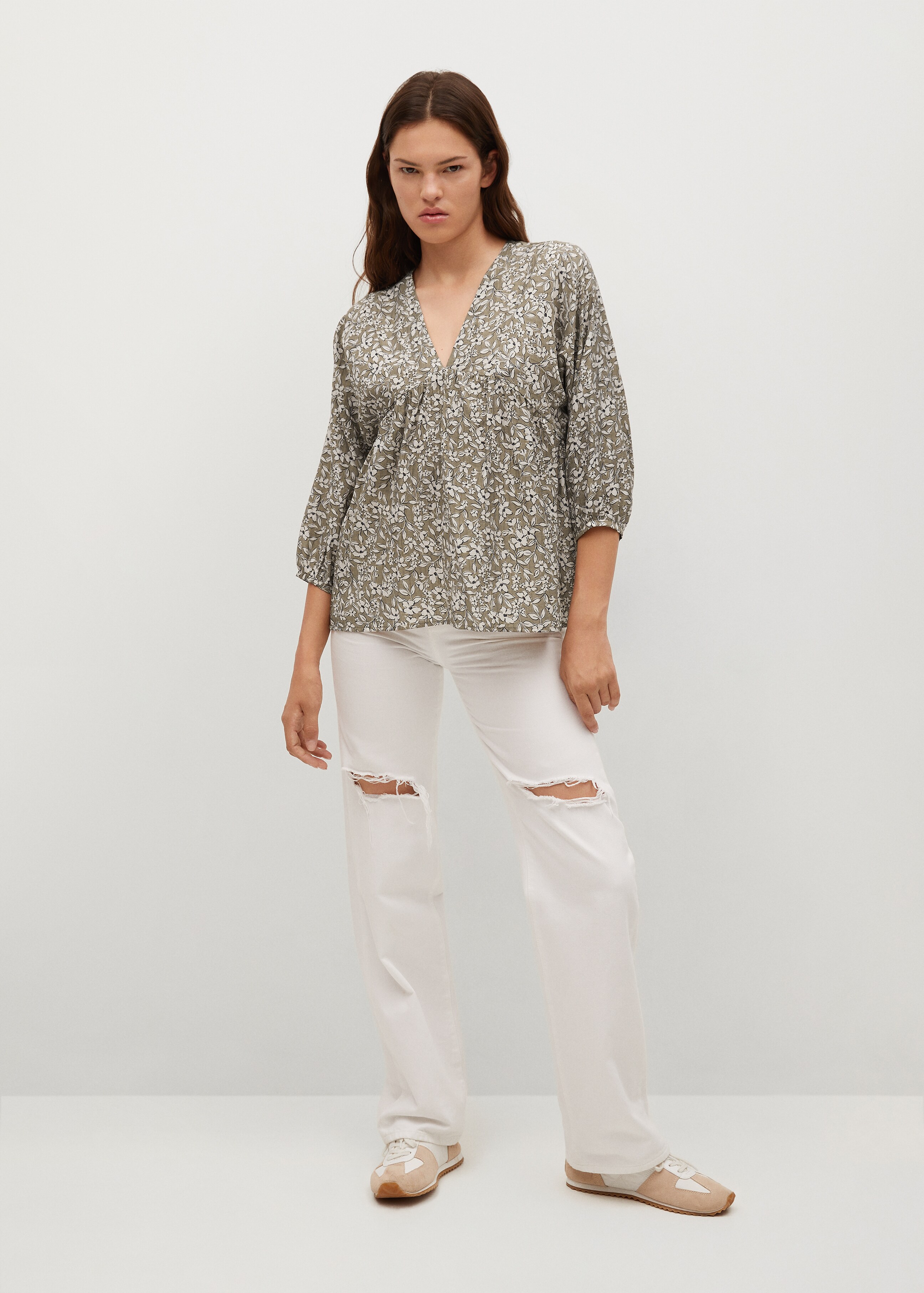 Pleated details blouse - General plane