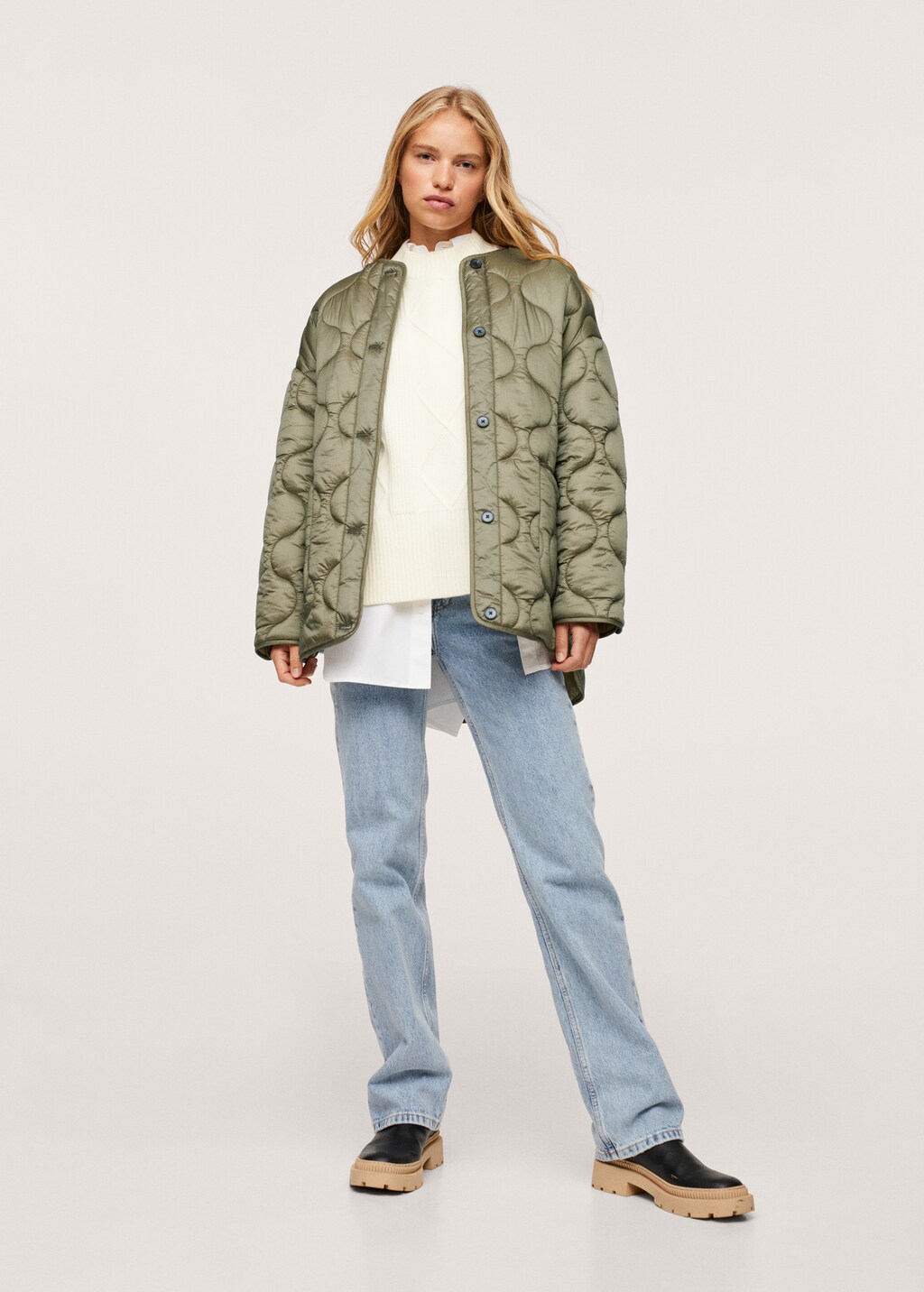 Satin quilted jacket - General plane