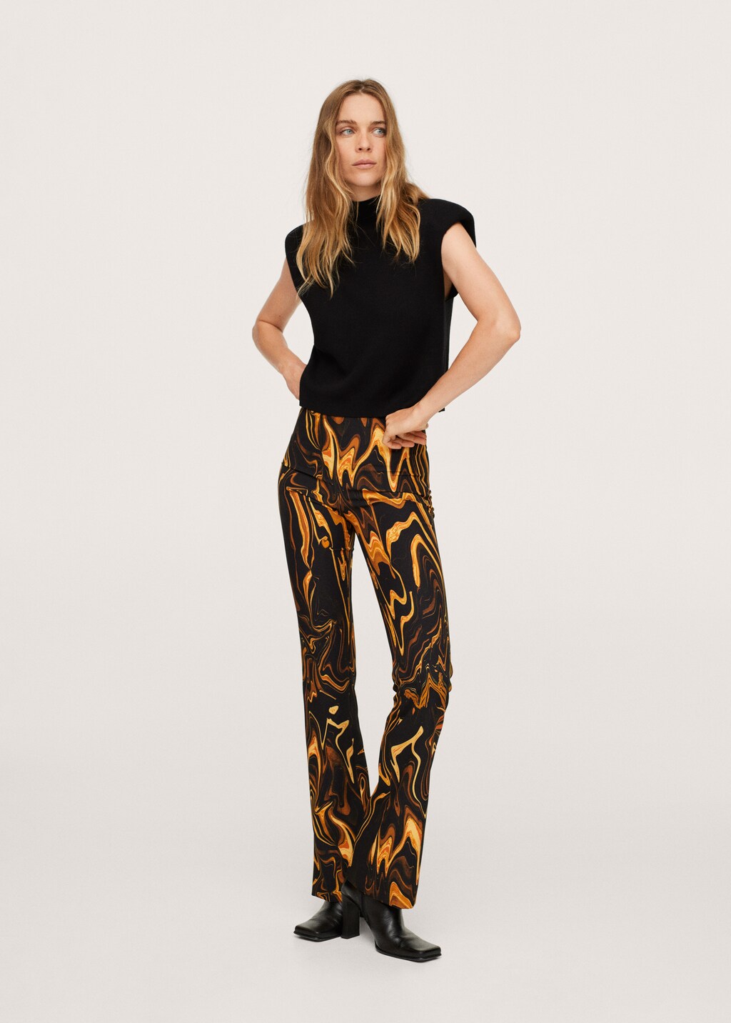 Marble-print trousers - General plane