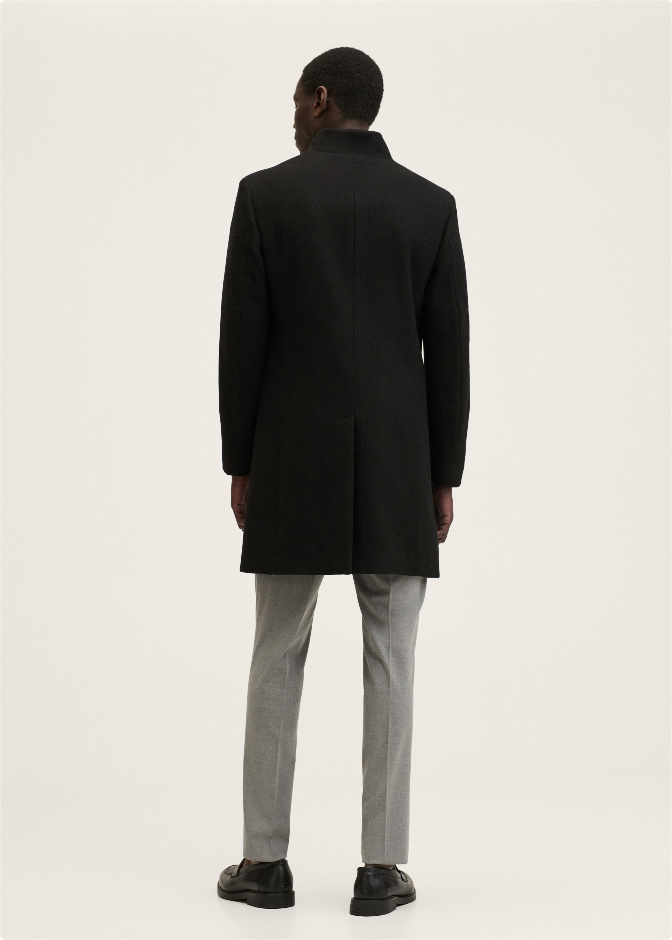 Wool funnel neck coat - Reverse of the article