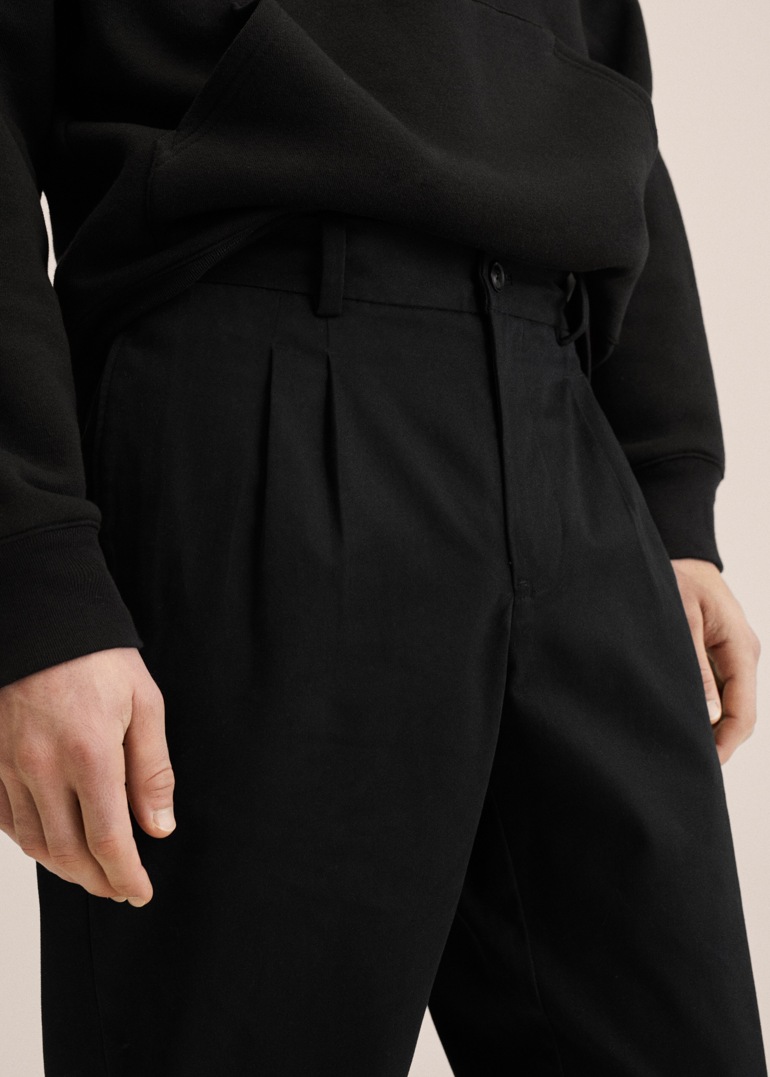 Regular-fit pleated trousers - Details of the article 1