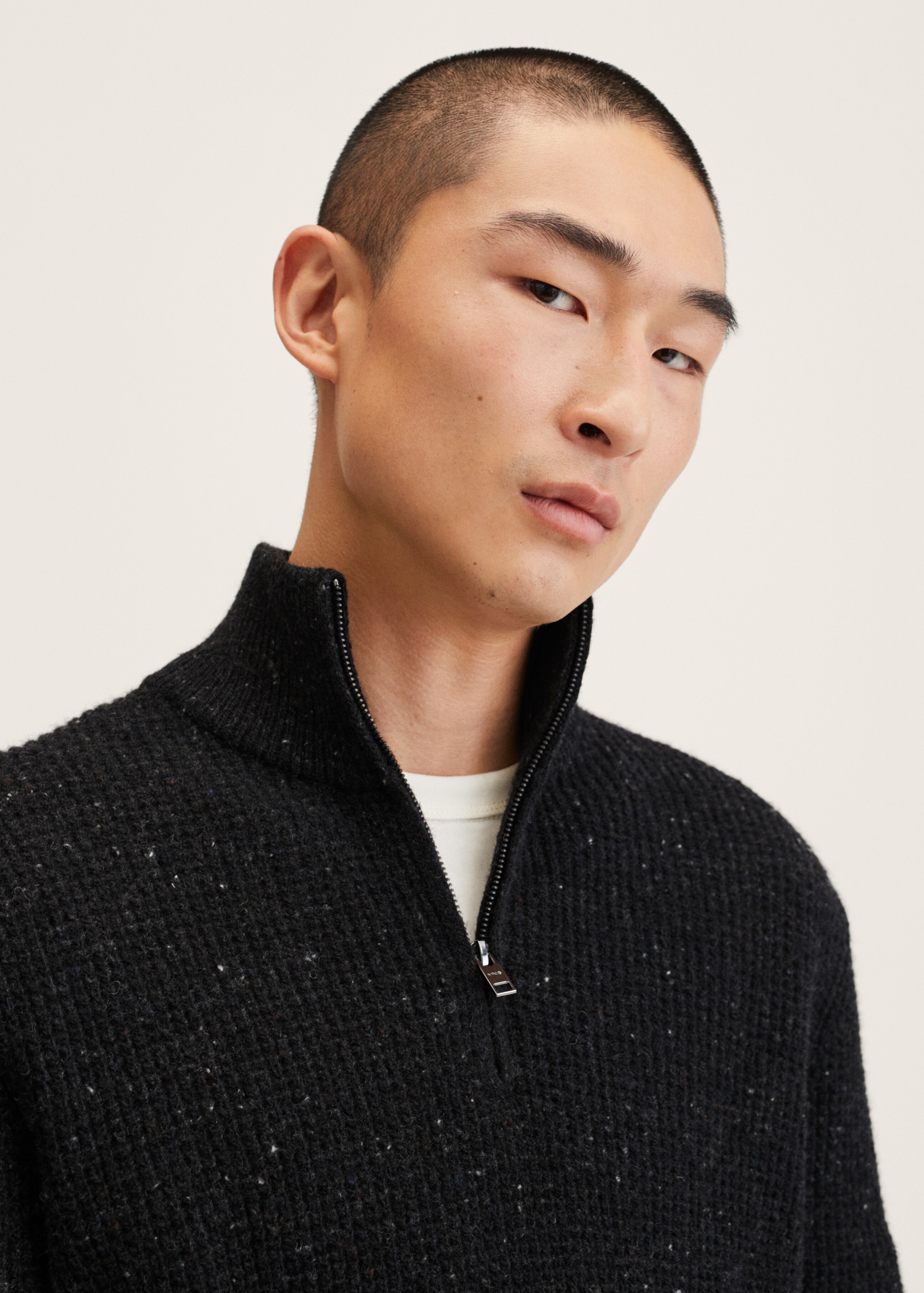 Wool zip neck jumper - Details of the article 1