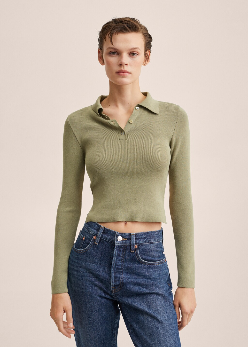 High-waist straight-fit cropped jeans - Detail van het artikel 3