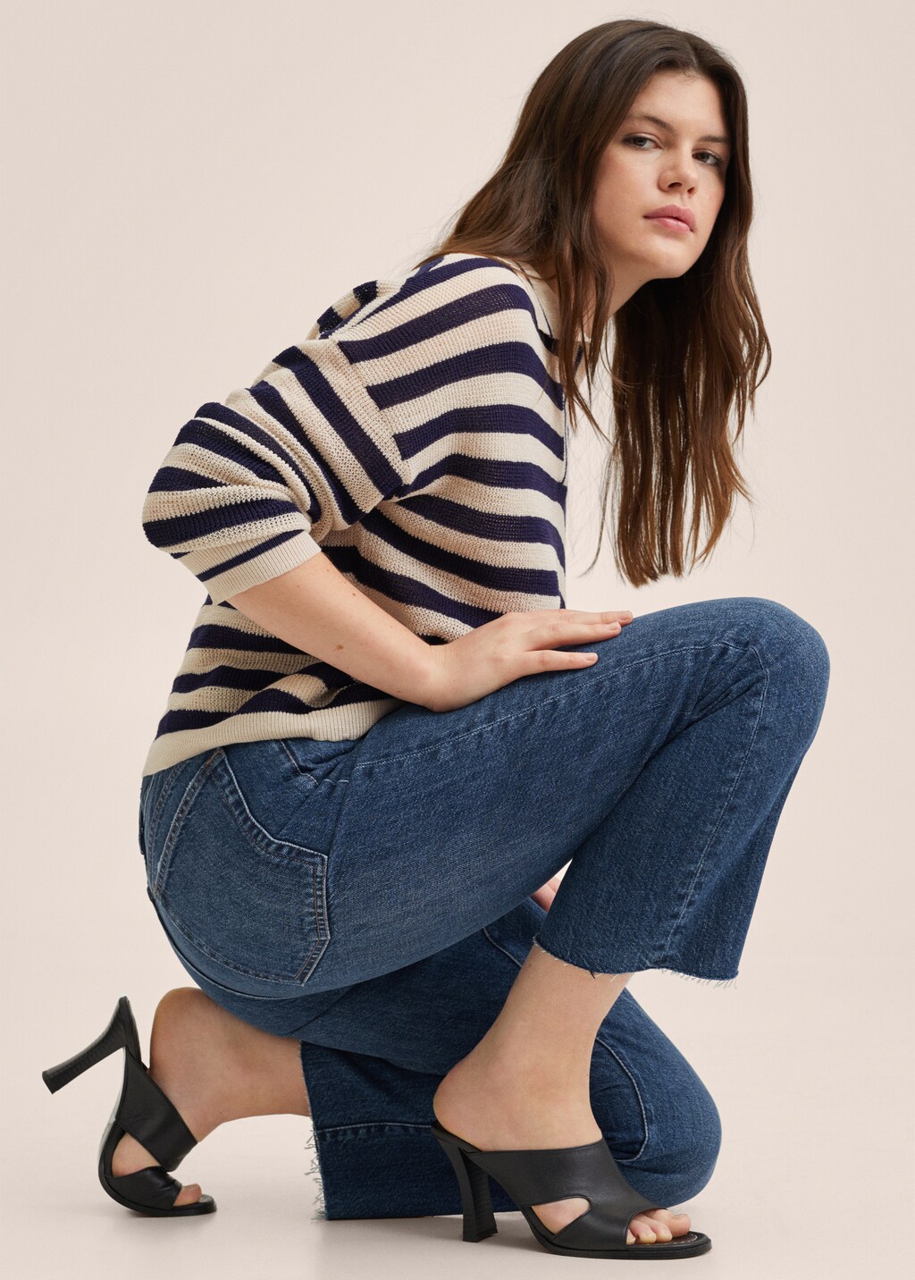 High-waist straight-fit cropped jeans - Detail van het artikel 5