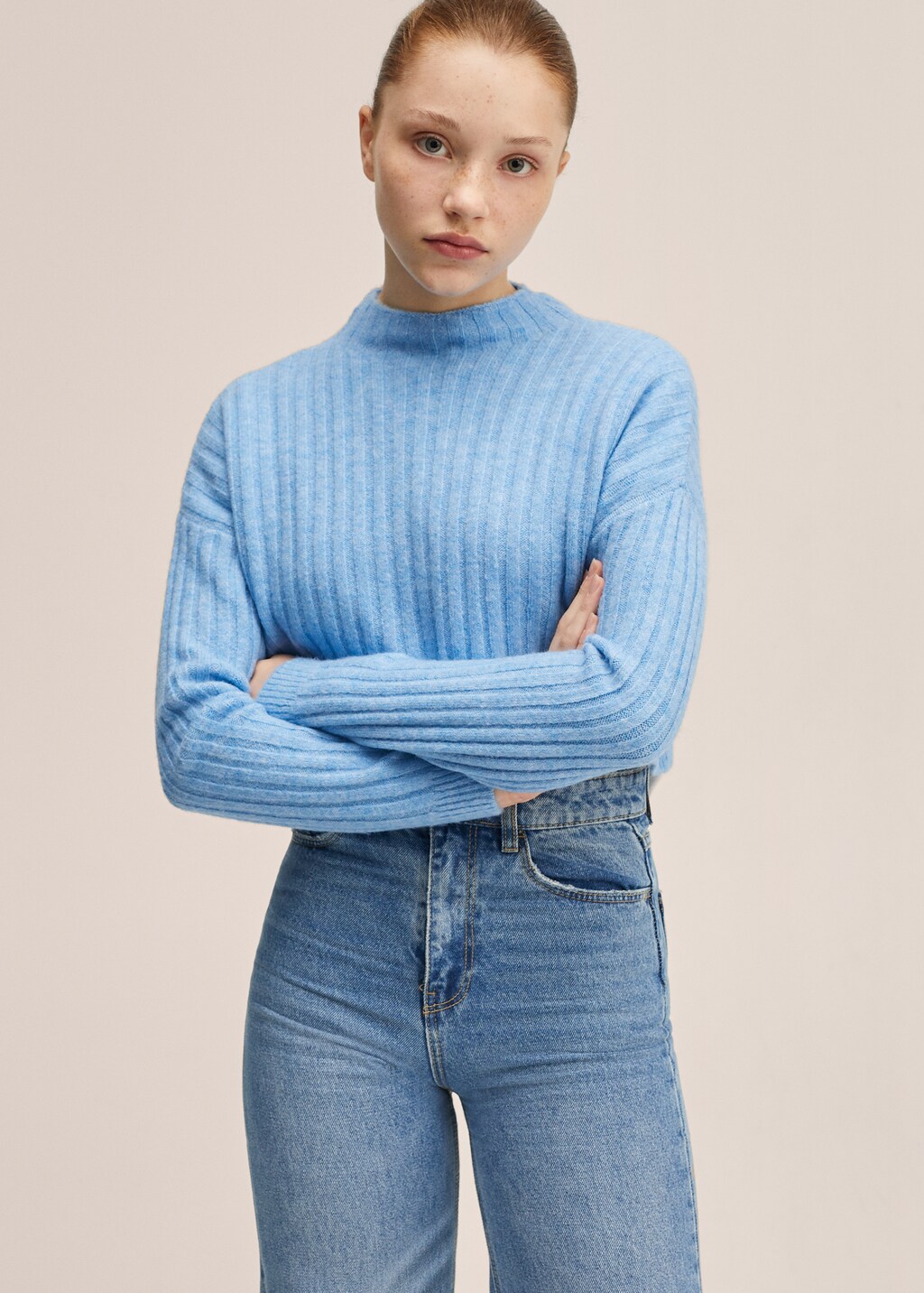 Crop-Pullover mit Rippenmuster - Detail des Artikels 1