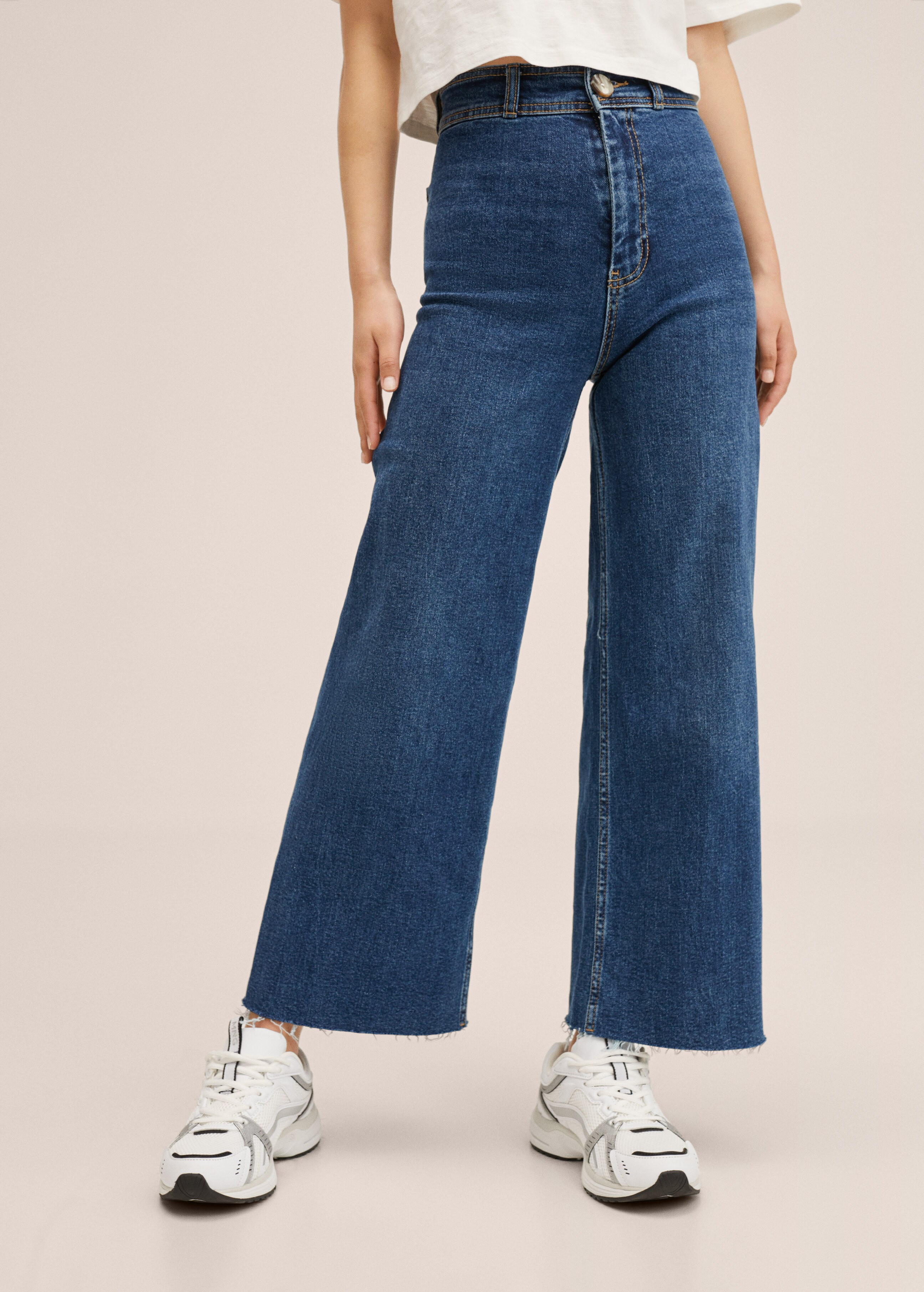 Culotte frayed jeans - Medium plane
