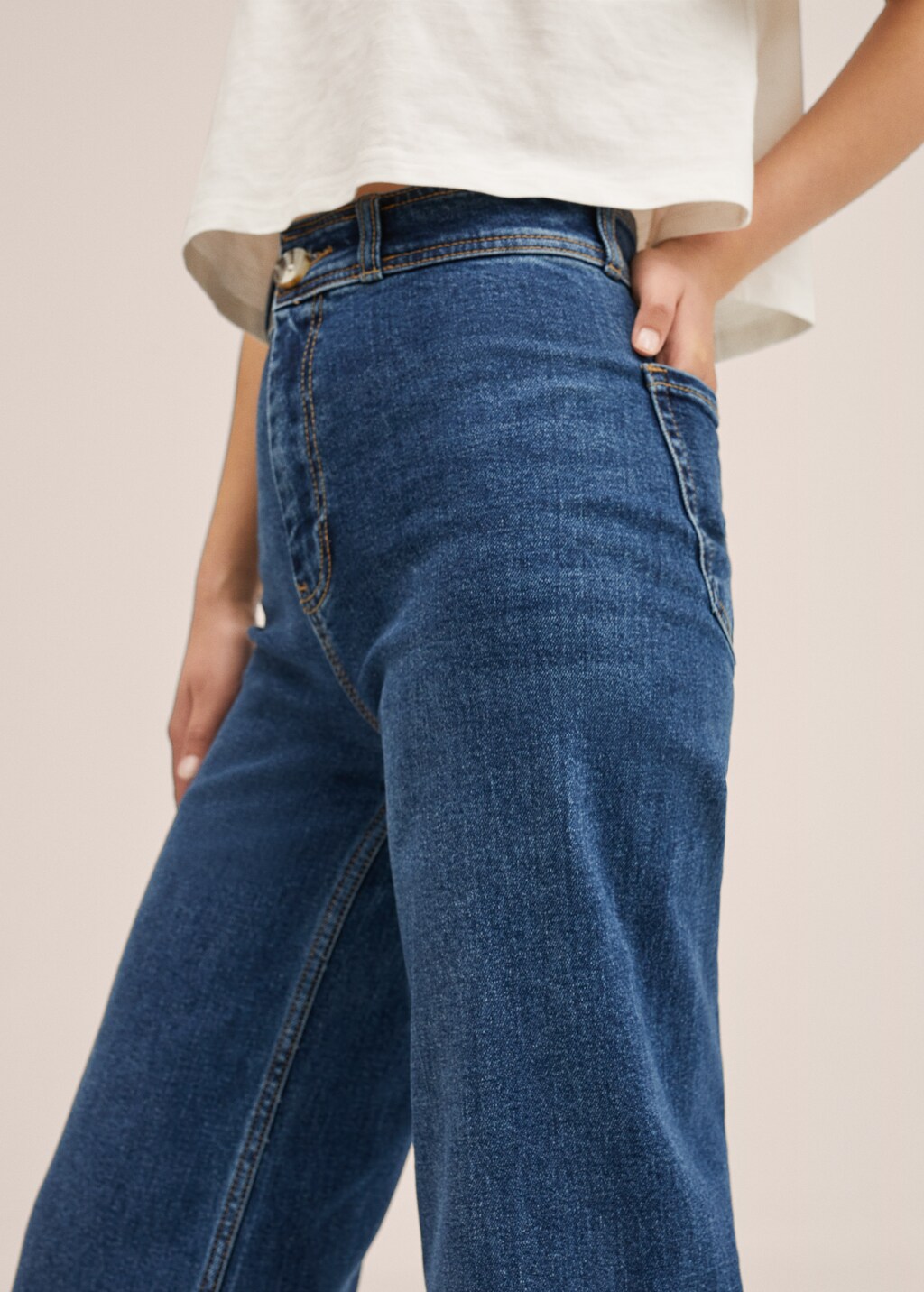 Culotte frayed jeans - Details of the article 1