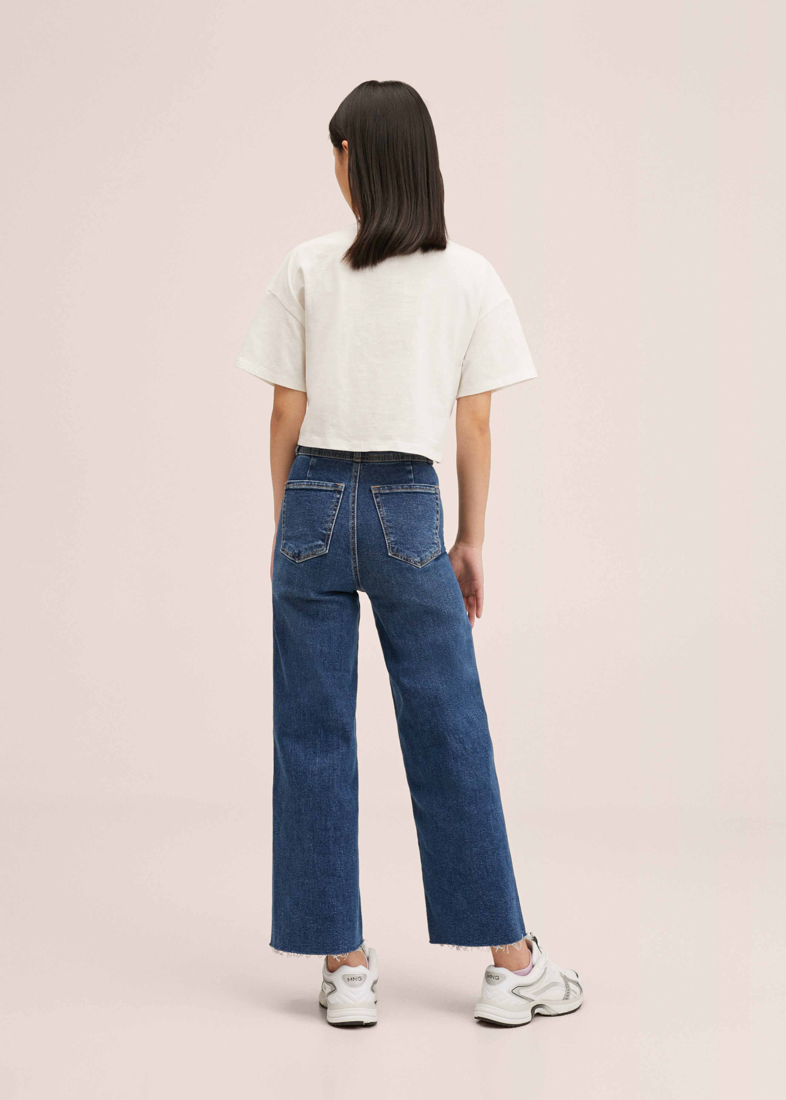 Culotte frayed jeans - Reverse of the article