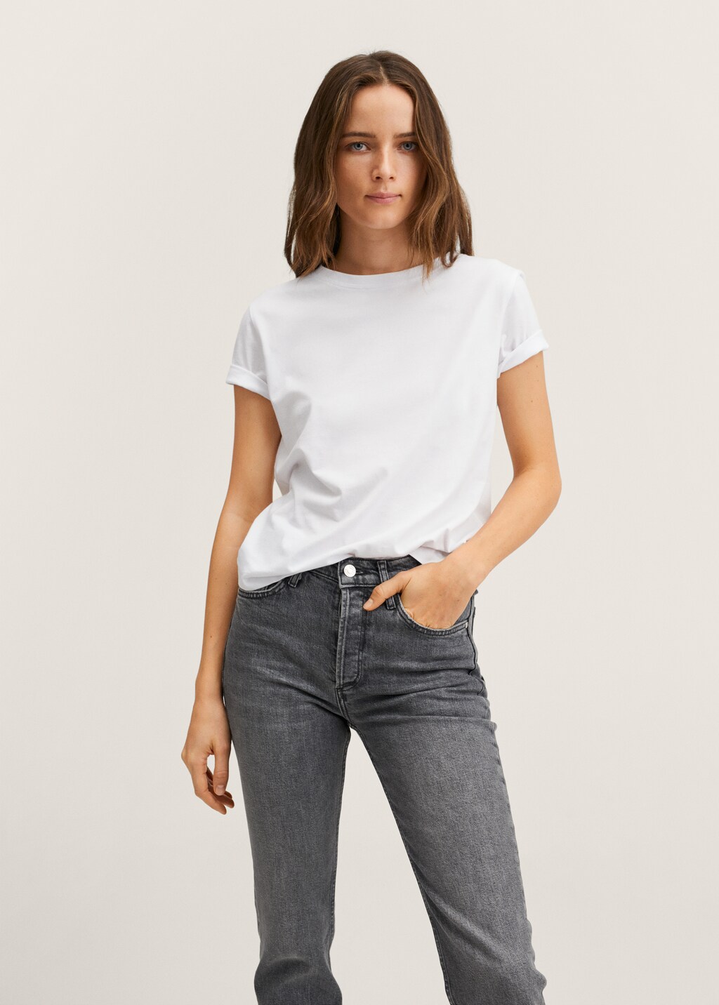 Slim mid-rise cropped jeans - Details of the article 1