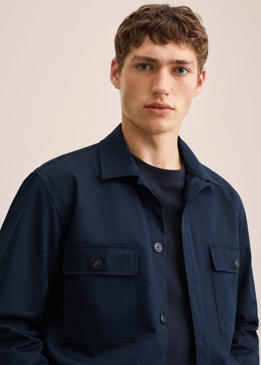 Chest-pocket cotton overshirt - Details of the article 1