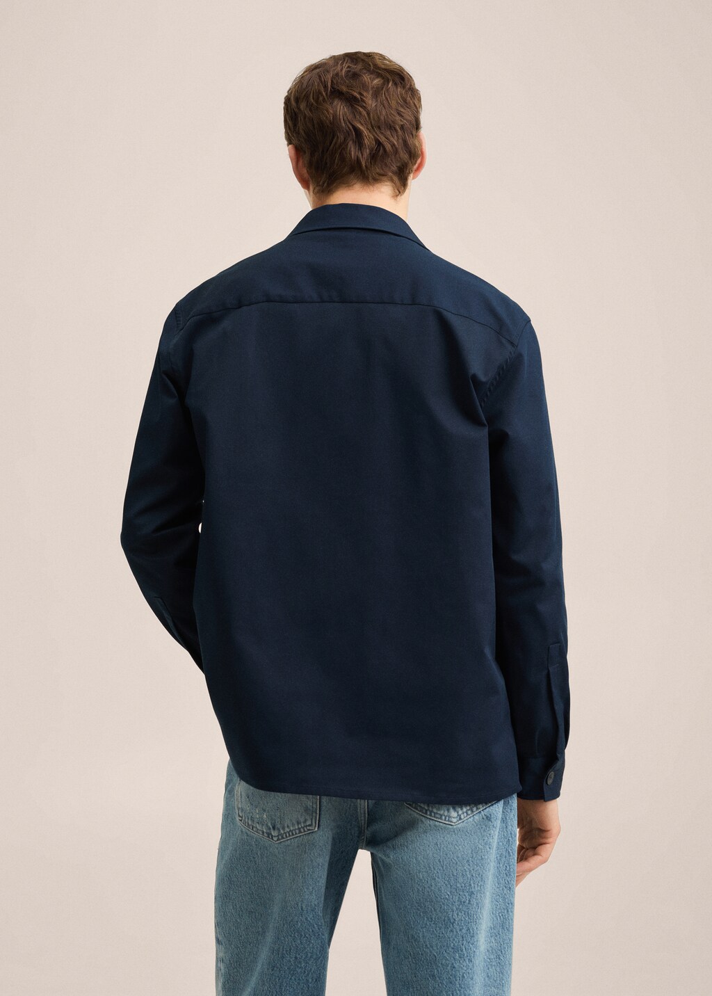 Chest-pocket cotton overshirt - Reverse of the article