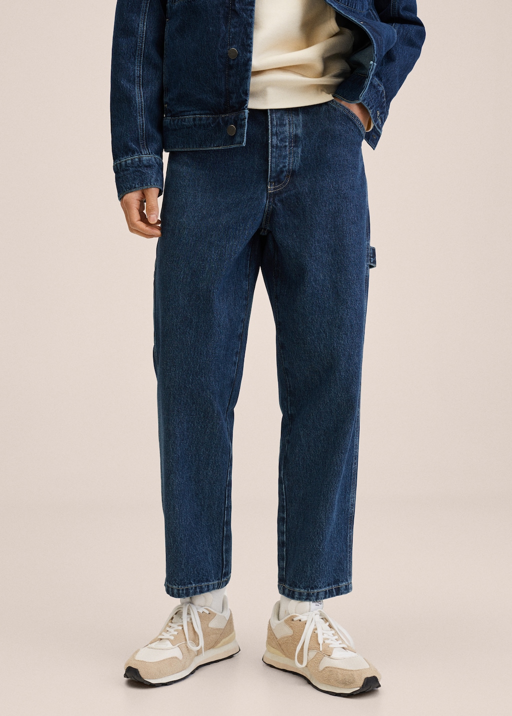 Loose-fit cropped carpenter jeans - Medium plane