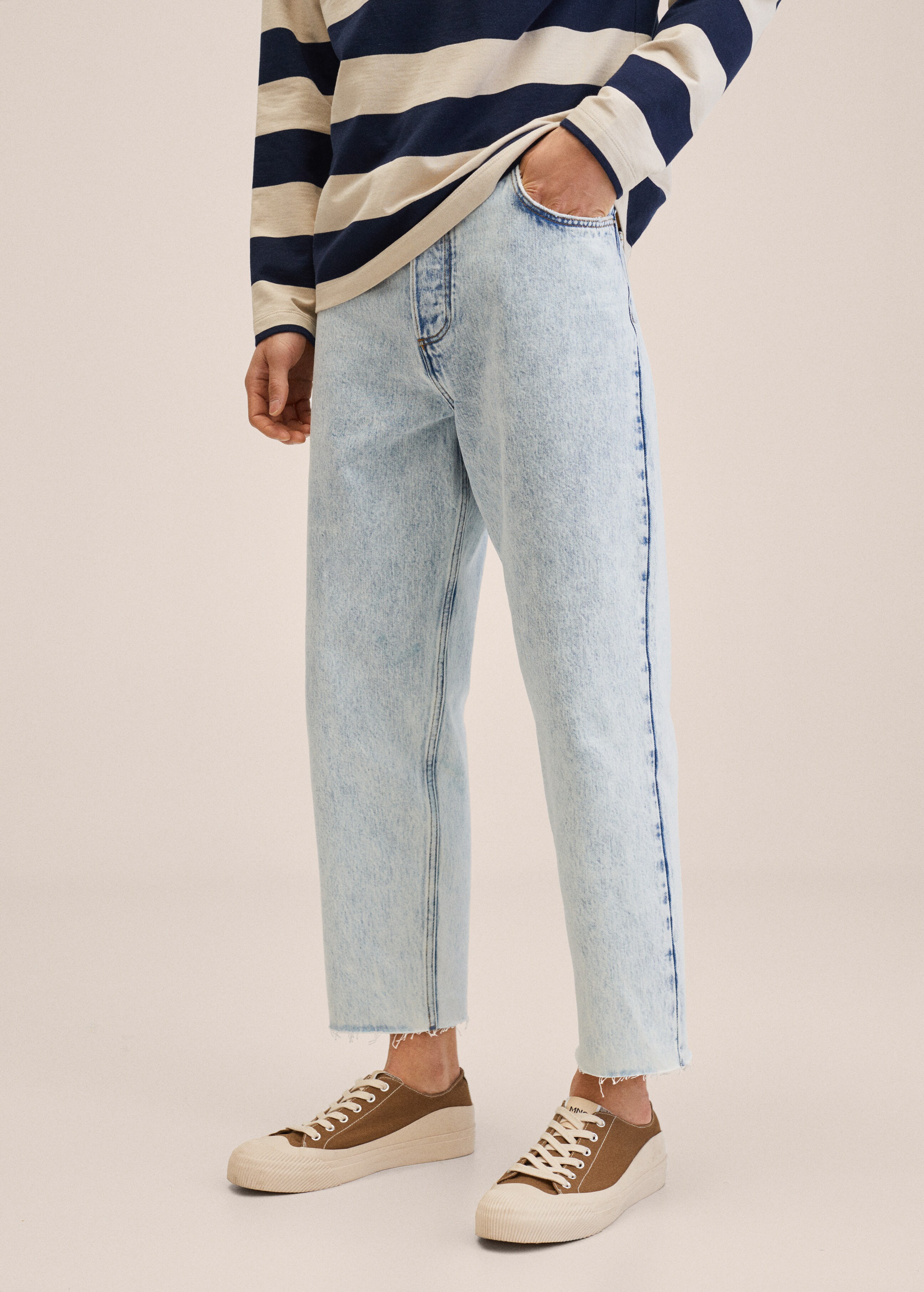 Tapered loose-fit cropped jeans  - Medium plane