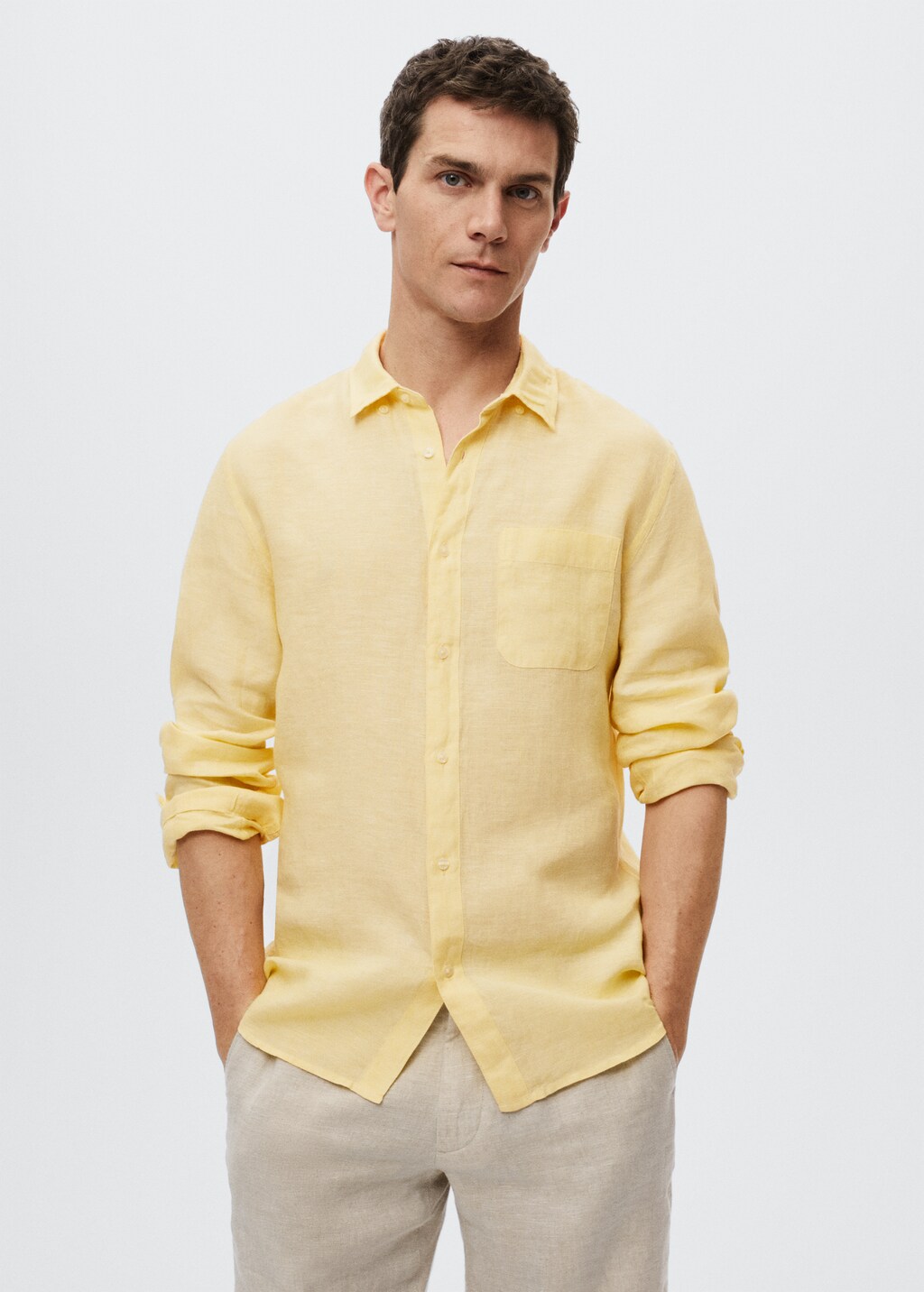 100% linen slim-fit shirt - Medium plane