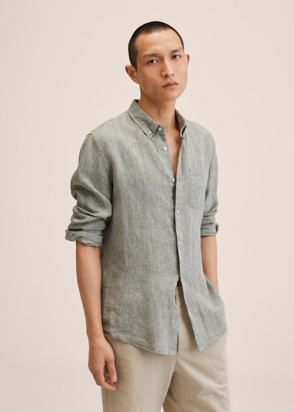 100% linen slim-fit shirt - Medium plane