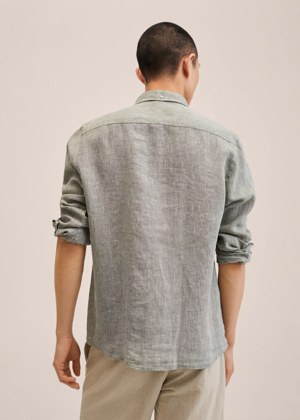 100% linen slim-fit shirt - Reverse of the article