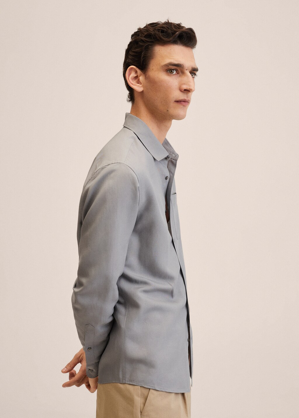 Linen lyocell shirt with pocket - Details of the article 1