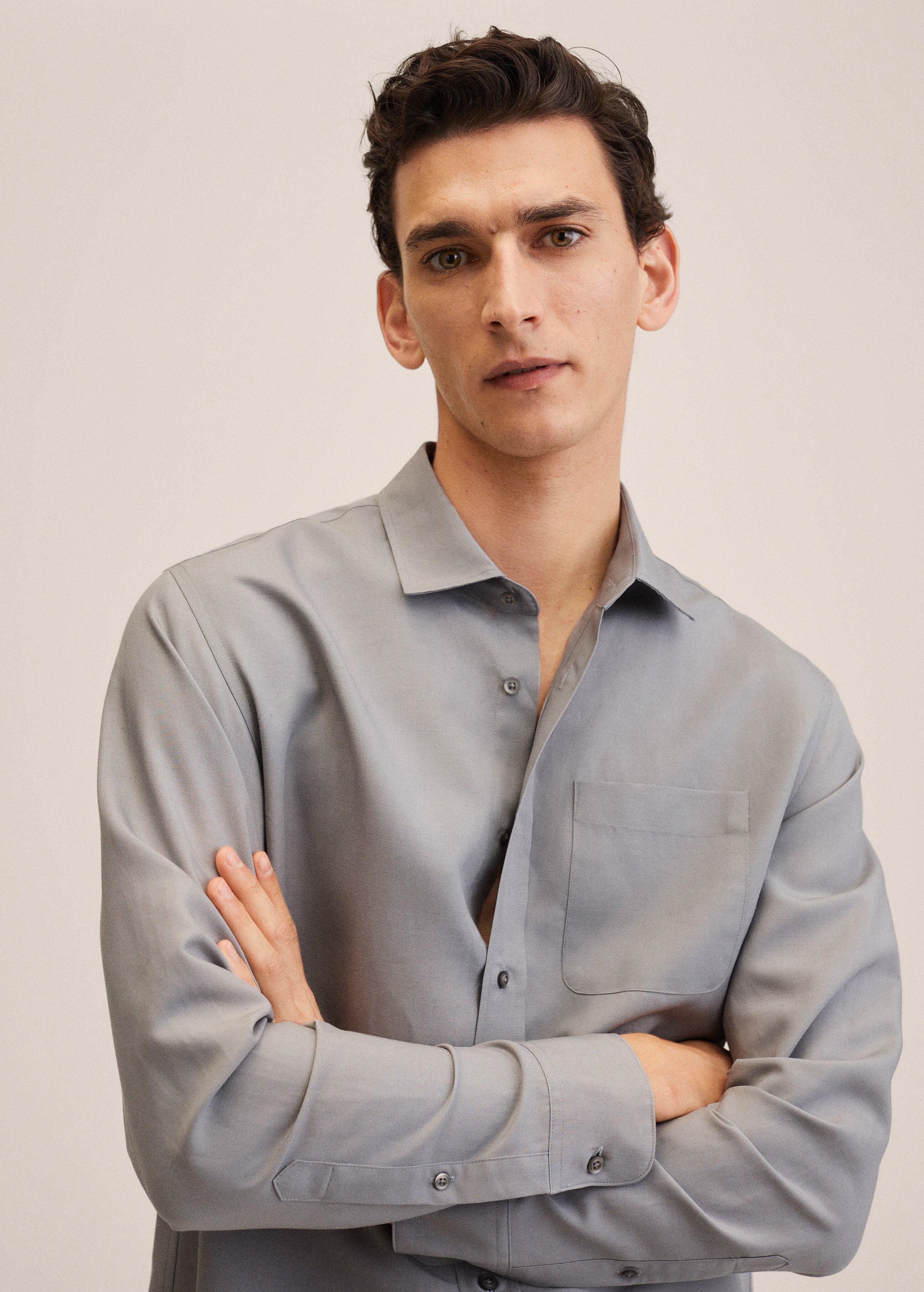 Linen lyocell shirt with pocket - Details of the article 2