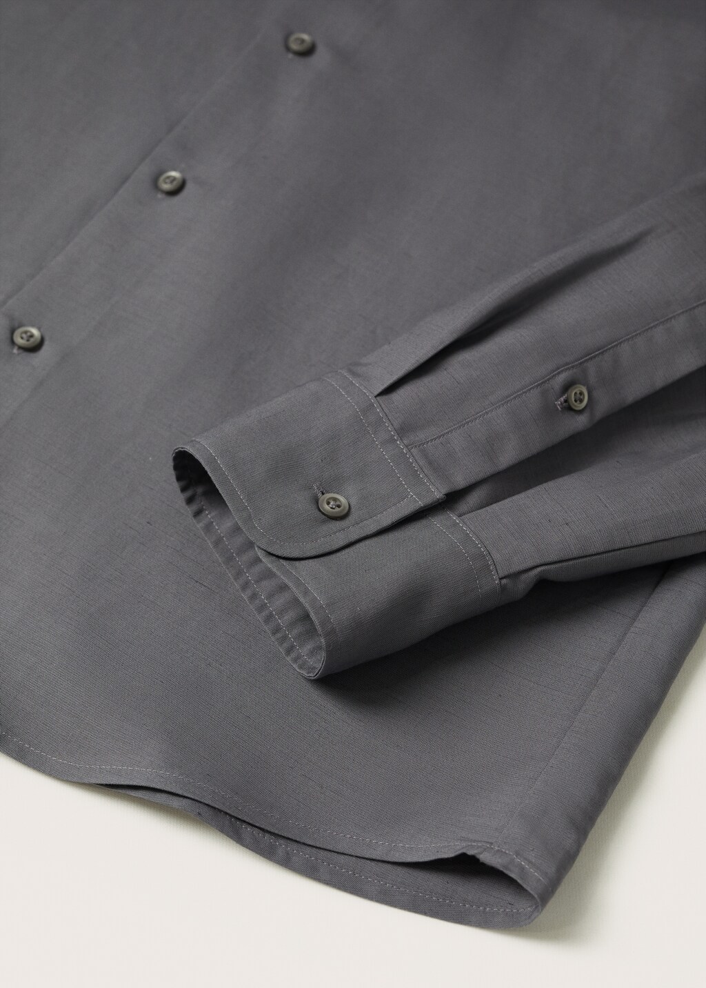 Linen lyocell shirt with mao collar - Details of the article 7