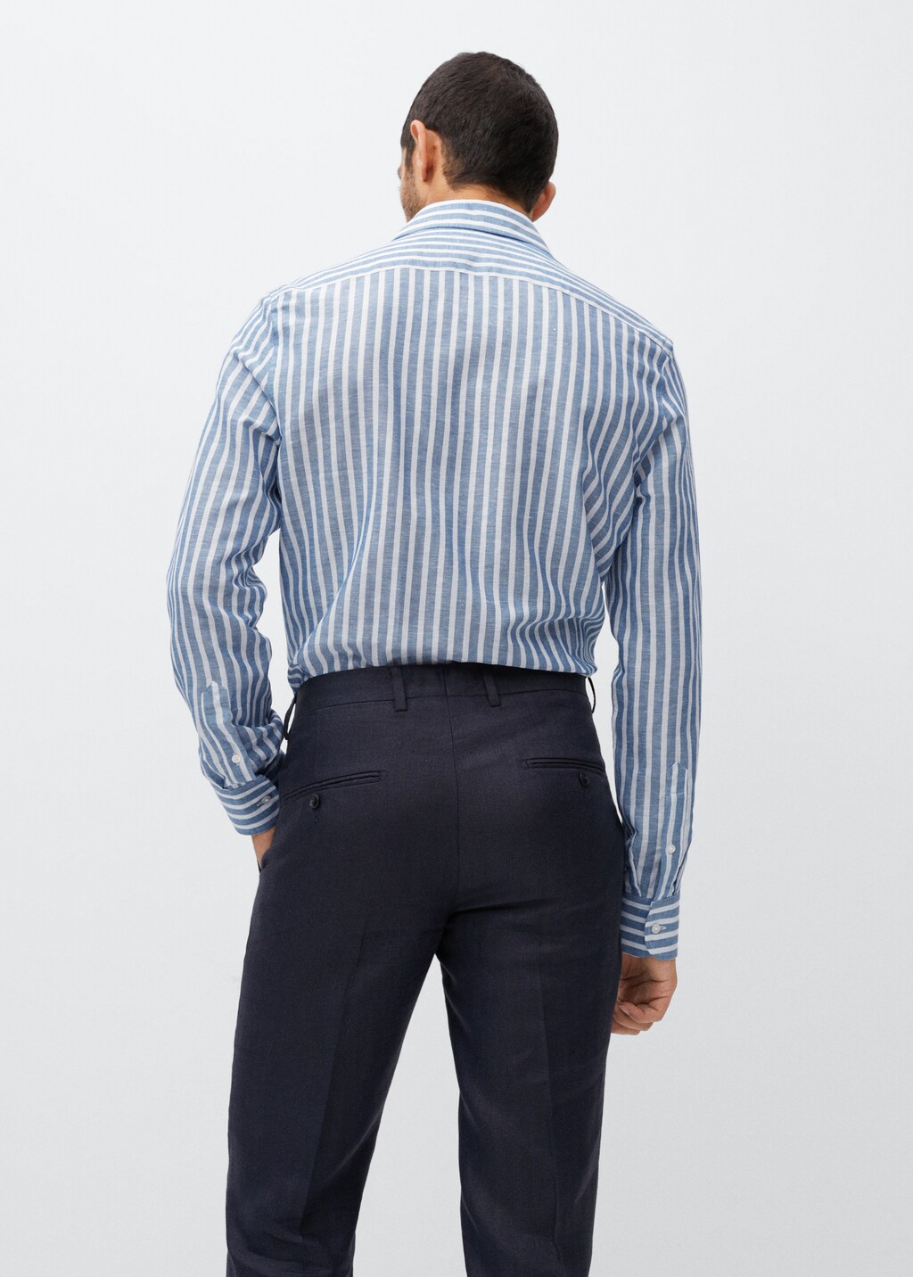 Striped linen suit shirt - Reverse of the article