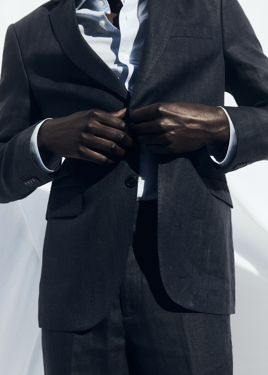 Slim fit linen suit blazer - Details of the article 6