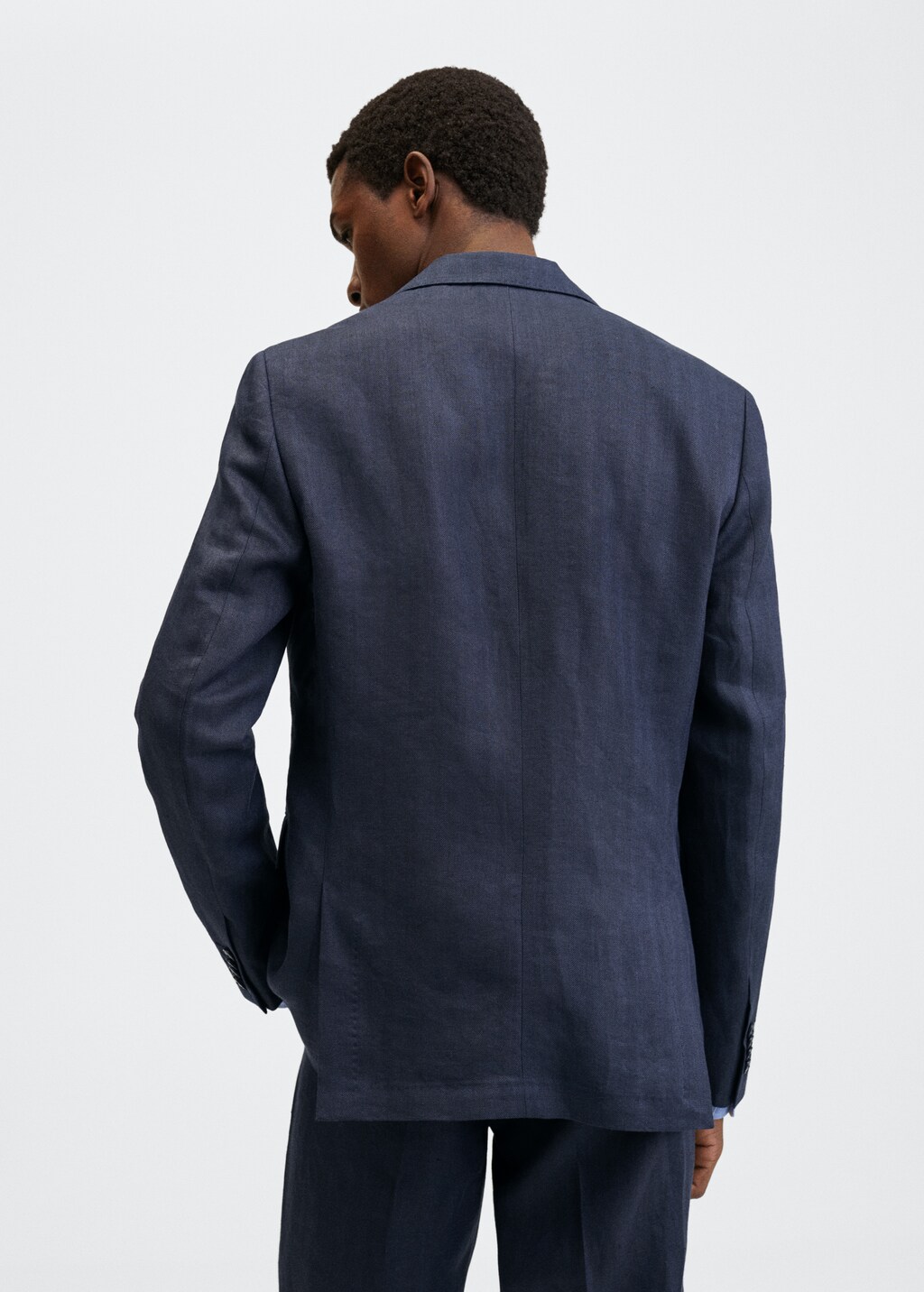 Slim fit linen suit blazer - Reverse of the article