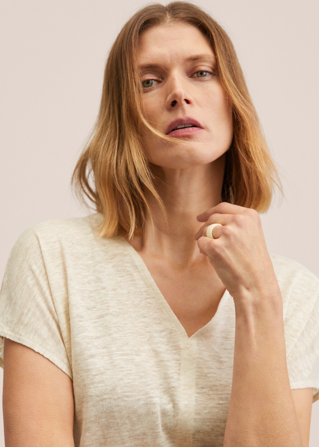 100% linen T-shirt - Details of the article 1