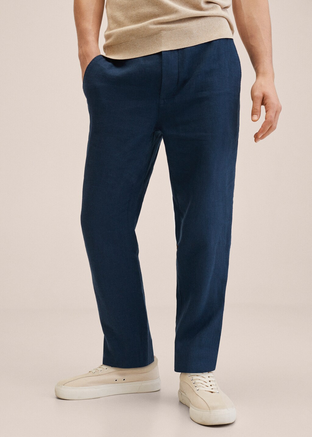 Slim fit linen pants - Medium plane