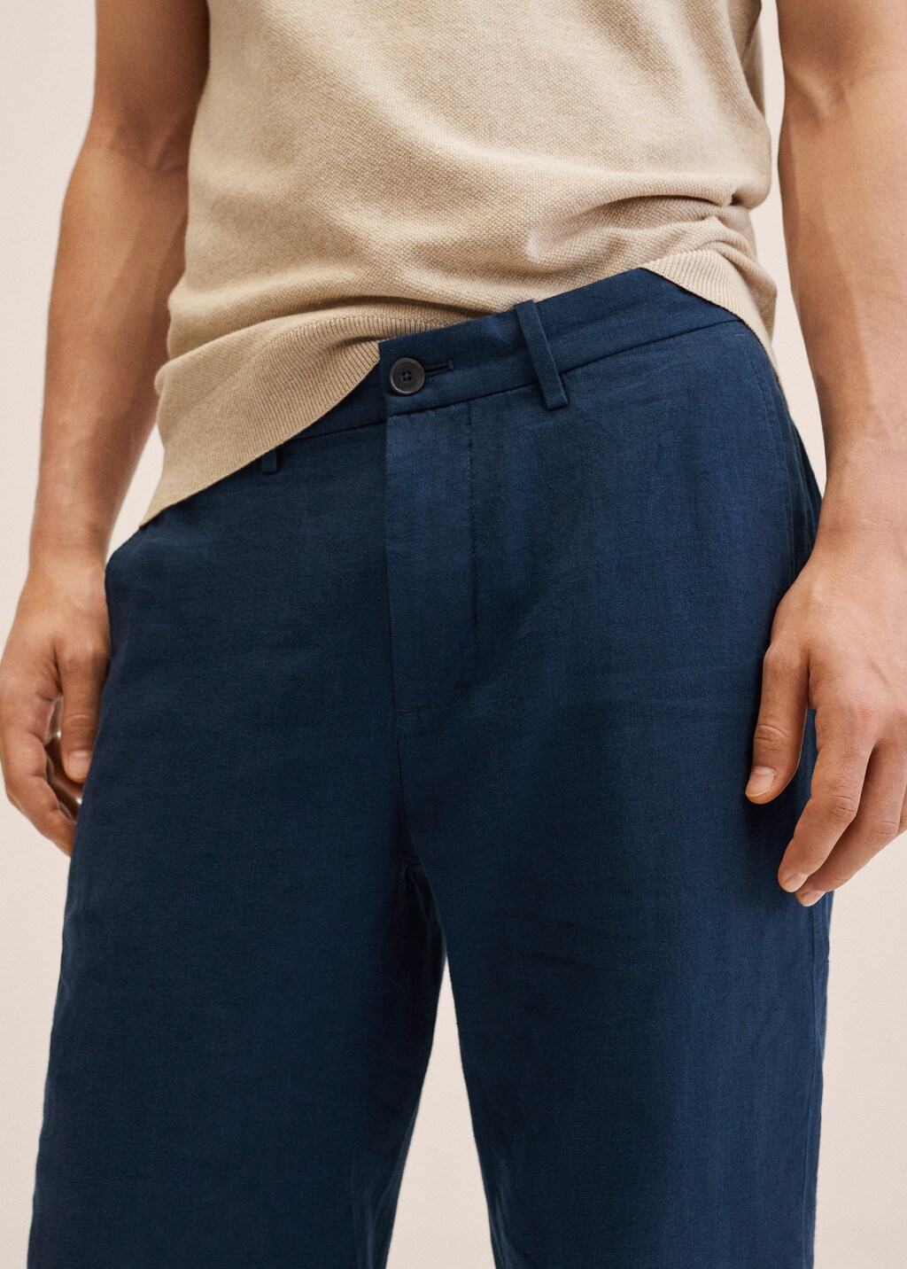 Slim fit linen pants - Details of the article 1