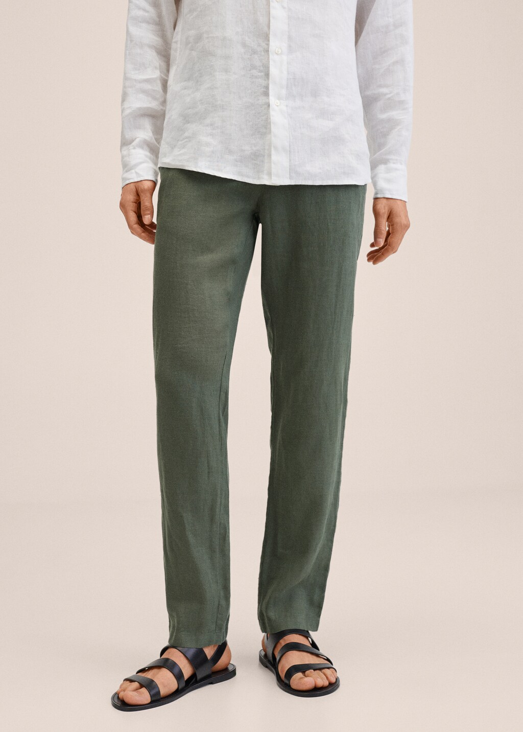 Slim fit linen pants - Medium plane