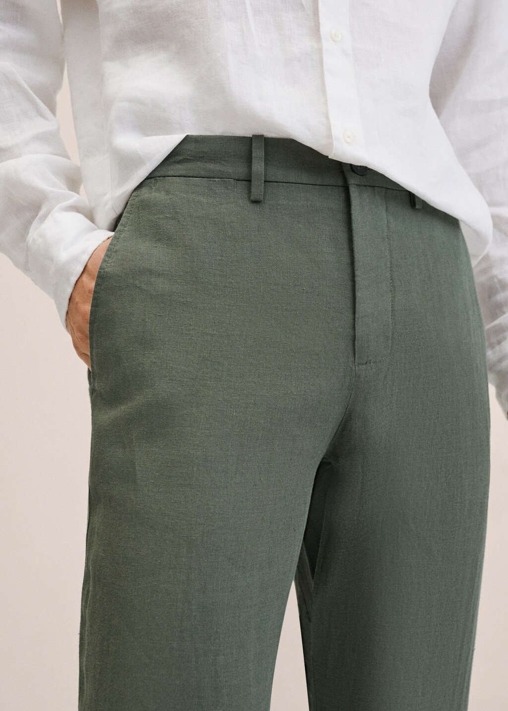 Slim fit linen pants - Details of the article 1