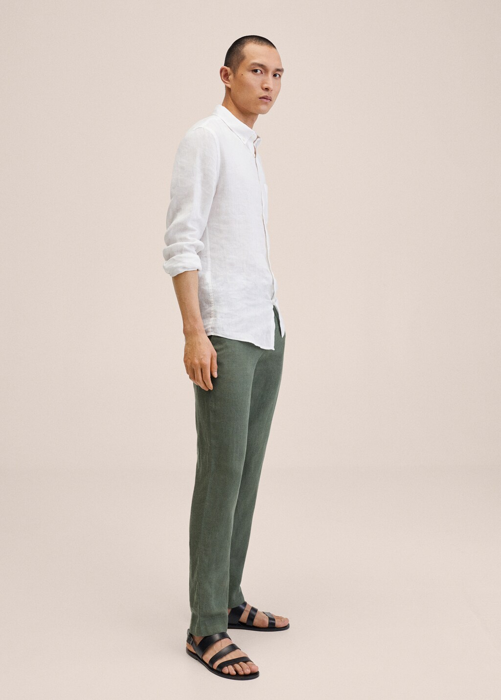 Slim fit linen pants - Details of the article 2