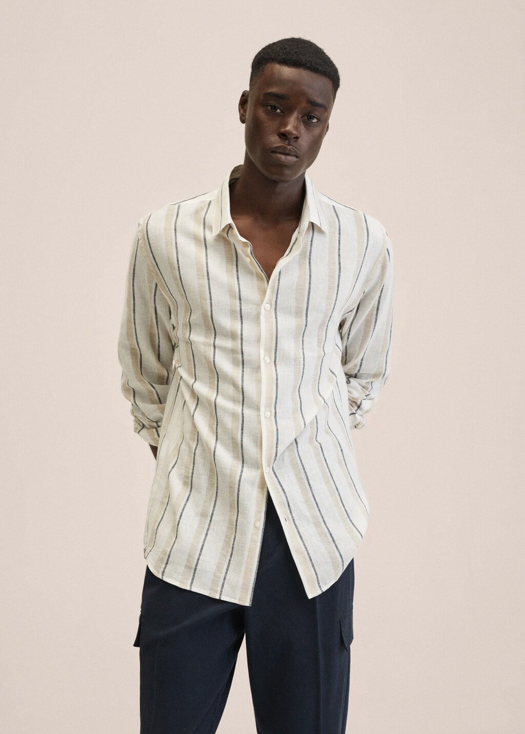 100% linen striped shirt