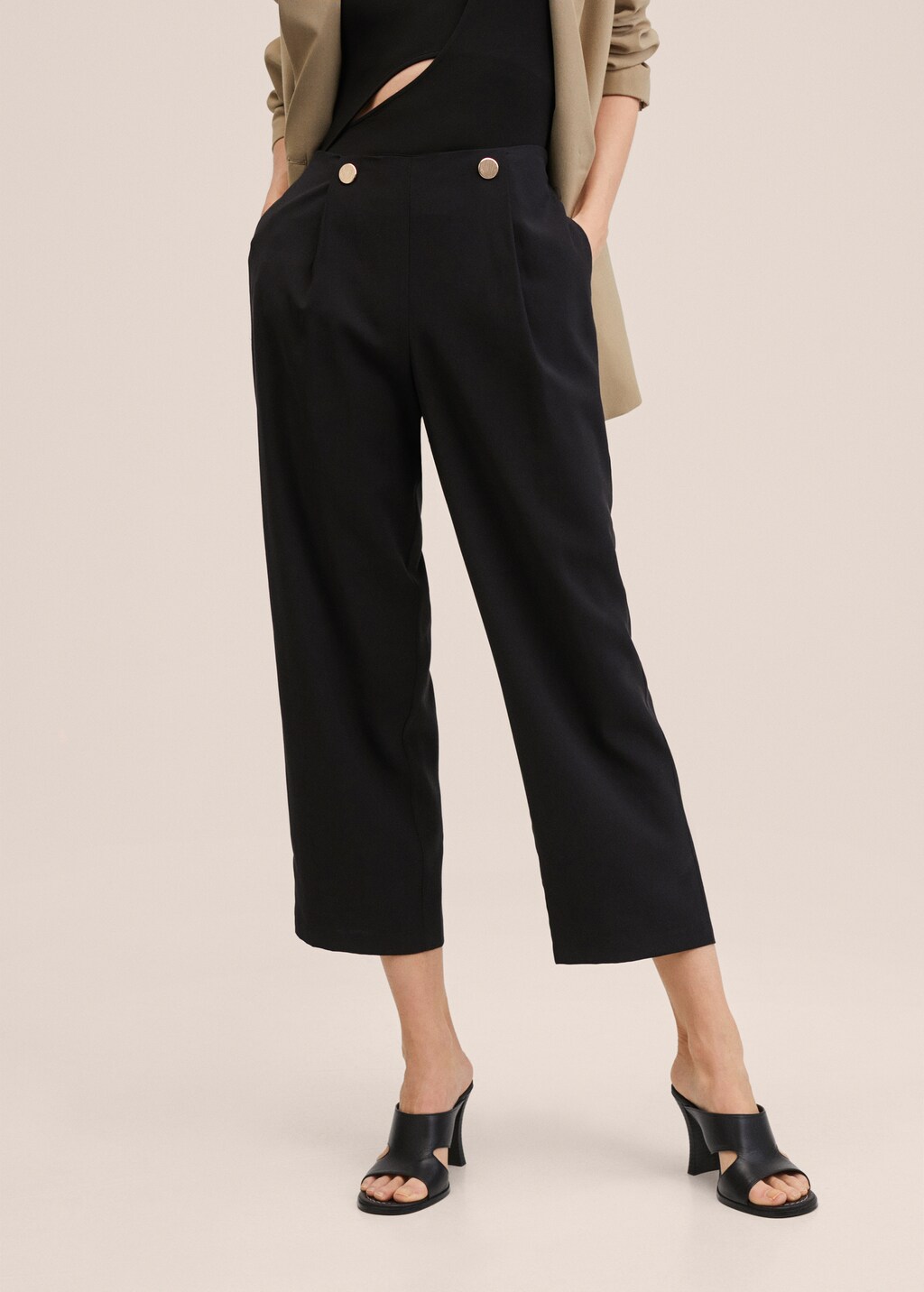 Cropped button pants - Medium plane