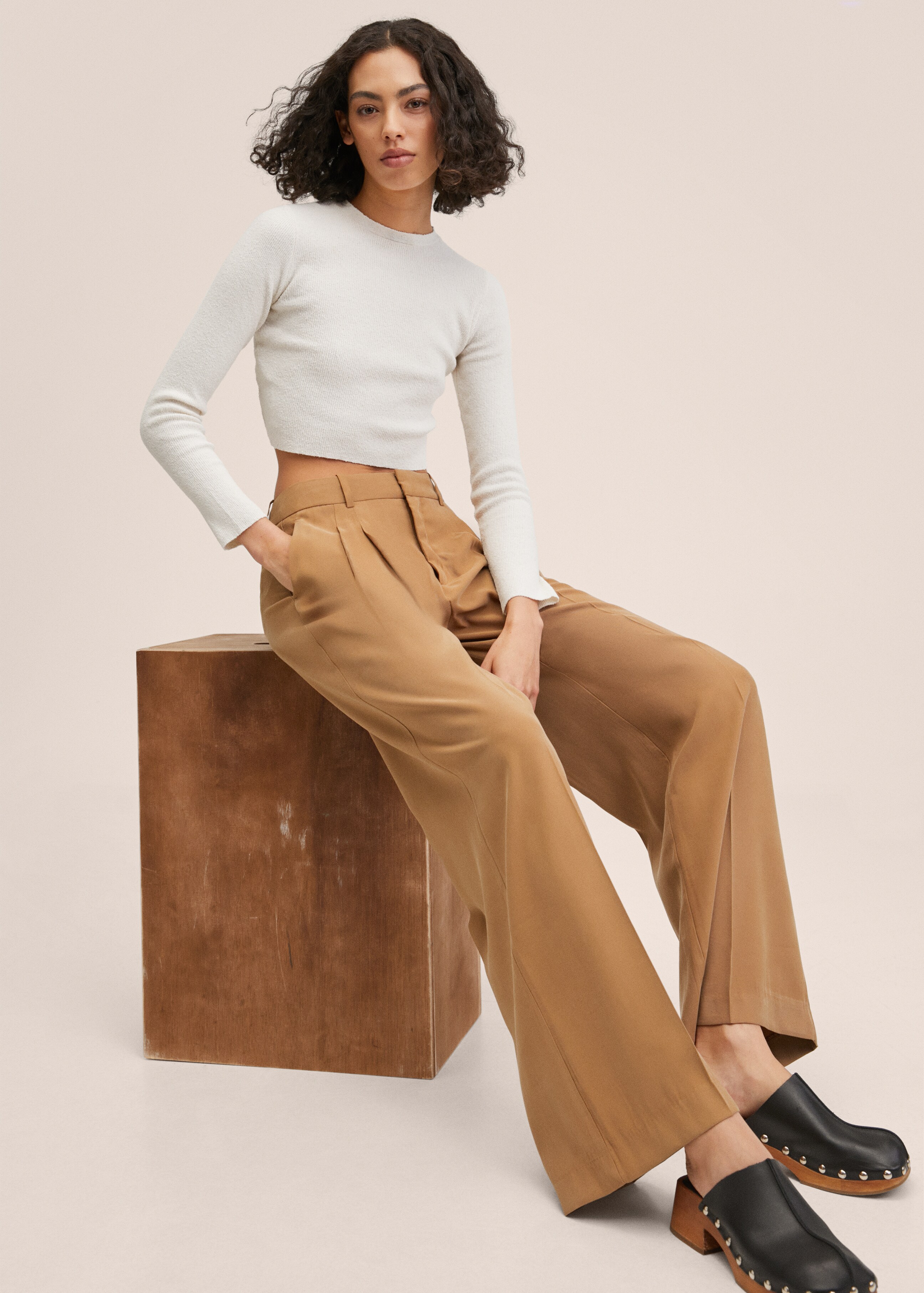 Wideleg pleated trousers - Details of the article 2
