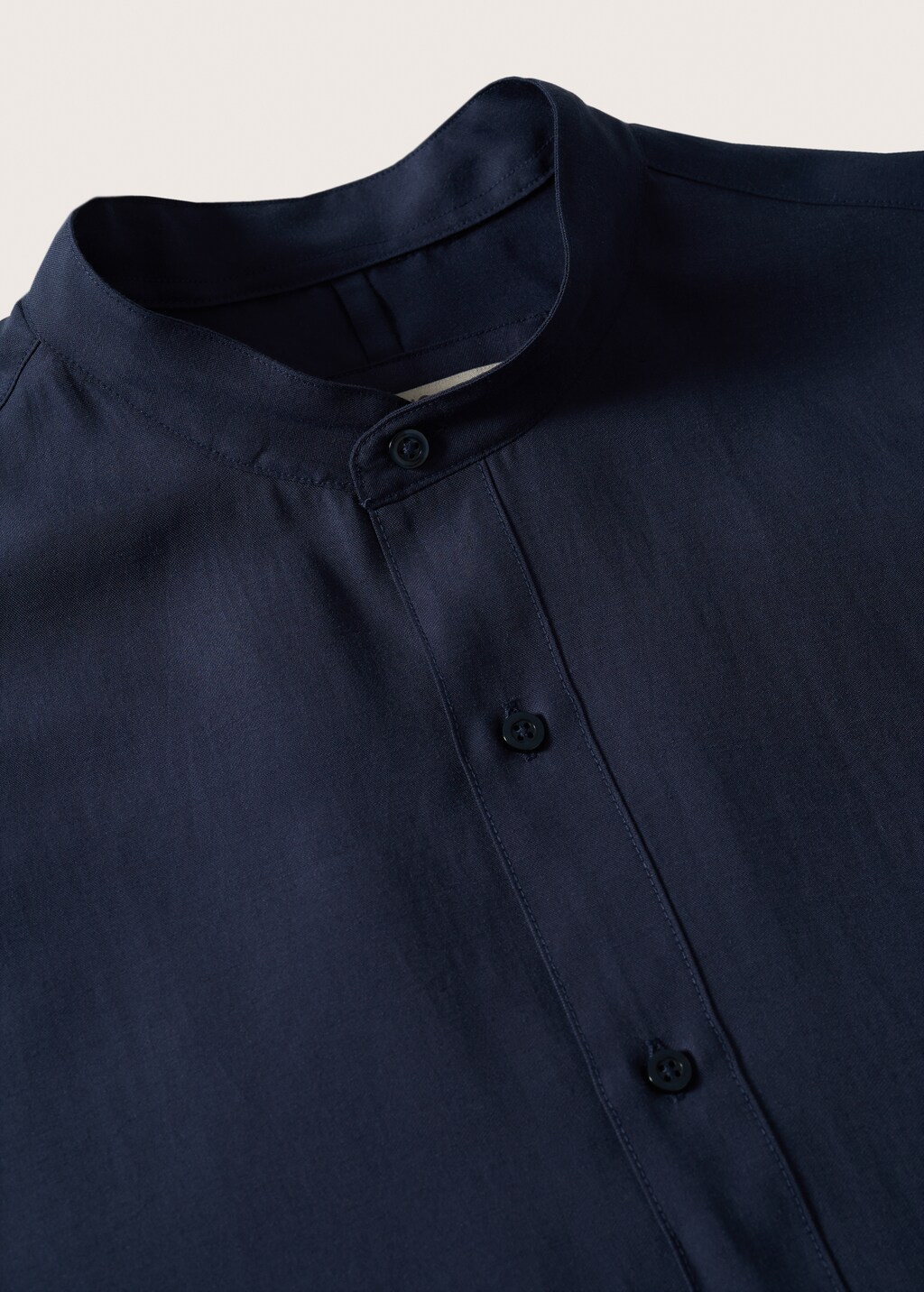 Linen lyocell shirt with mao collar - Details of the article 8