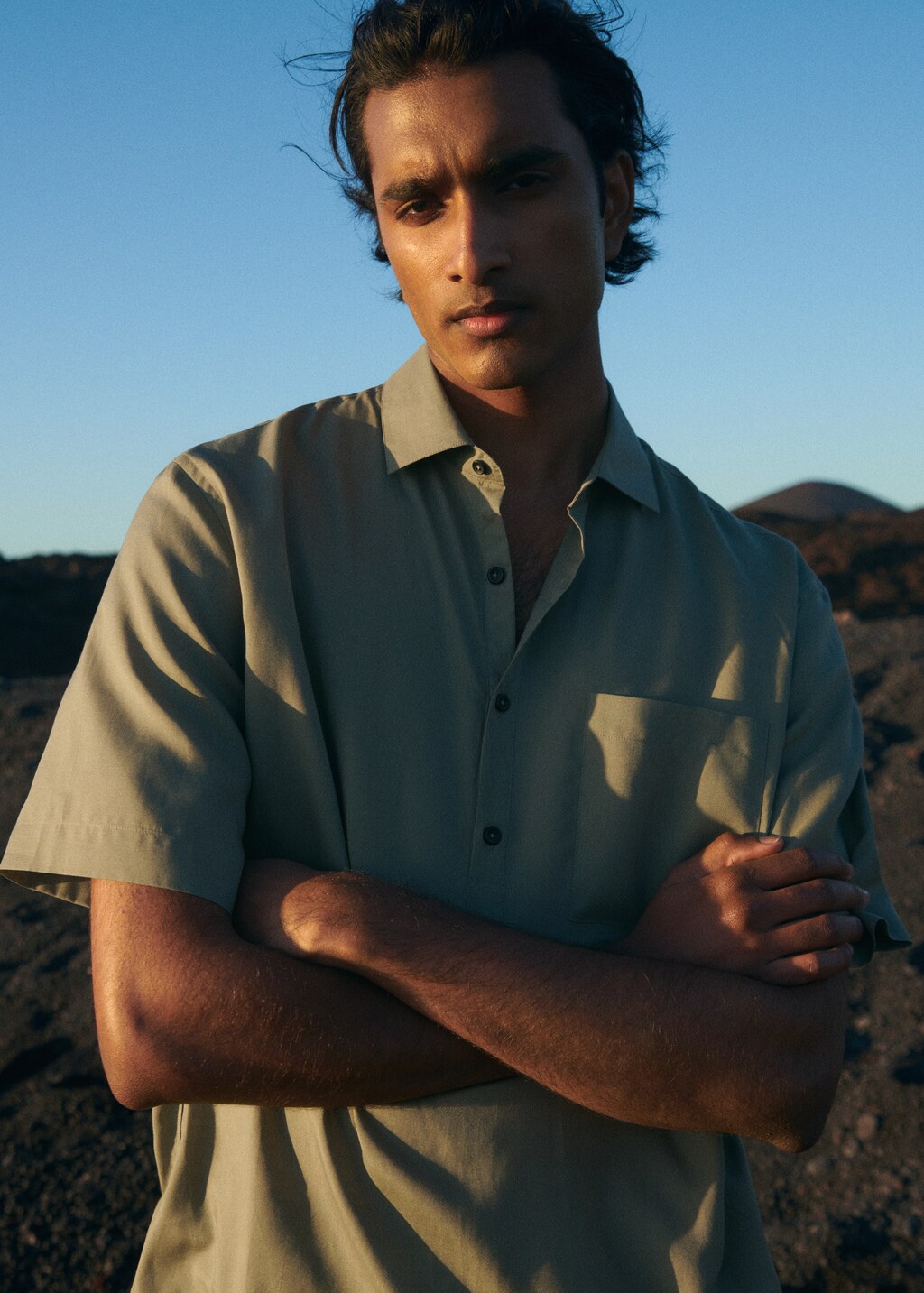 Slim-fit lyocell linen shirt - Details of the article 5