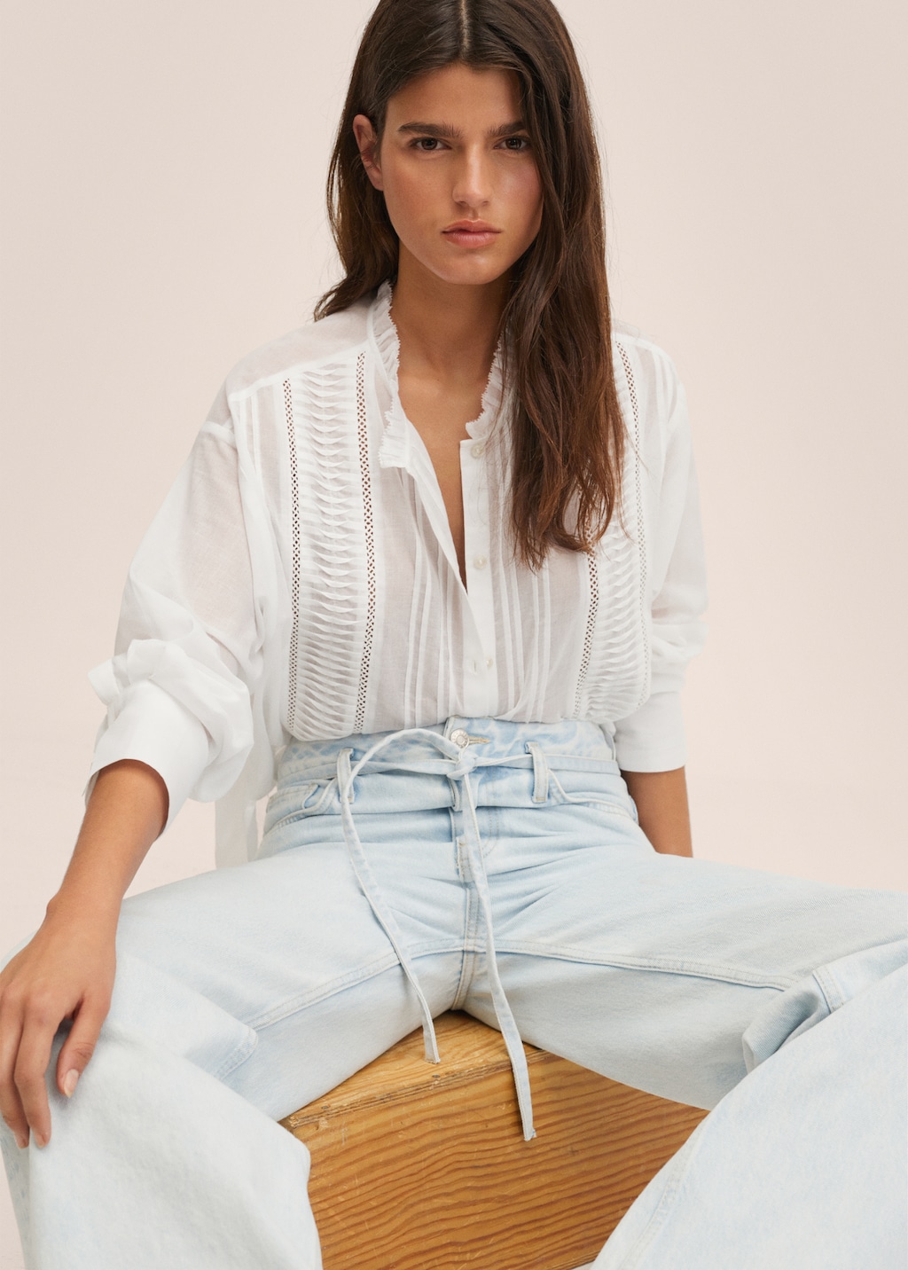 Ruffle cotton blouse - Details of the article 2