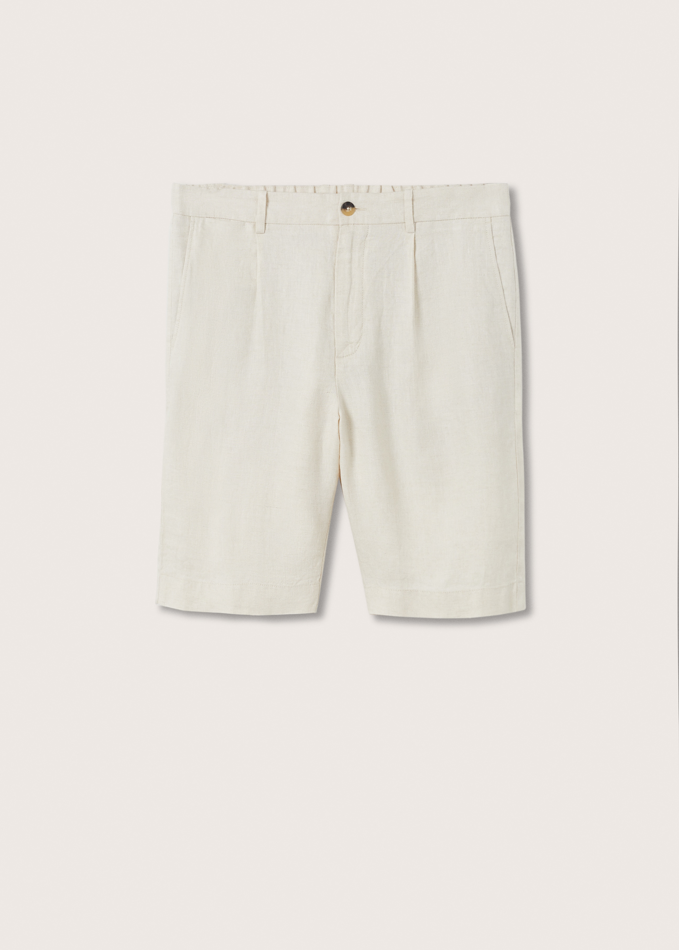 Elastic waist linen Bermuda shorts - Article without model