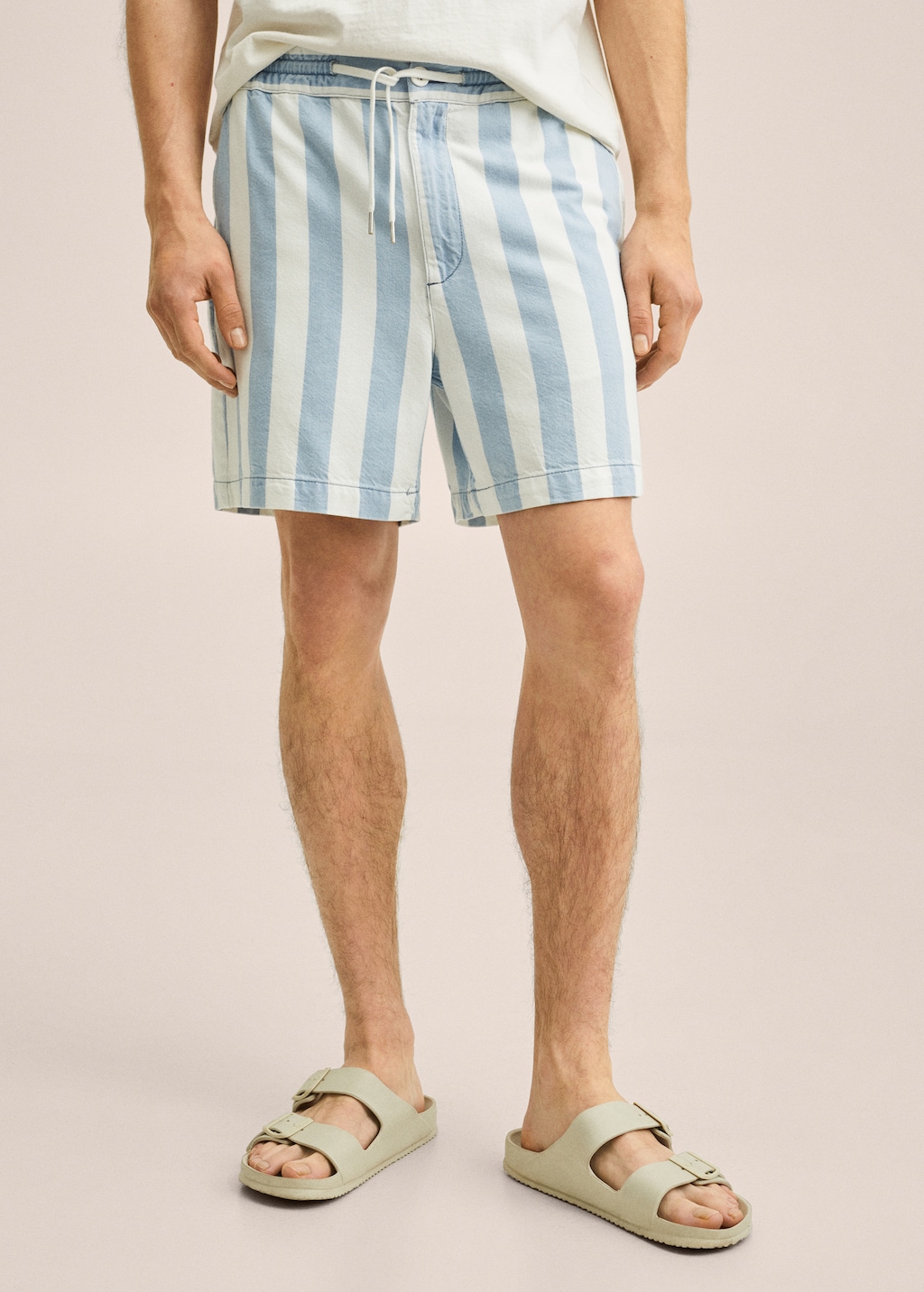 Striped denim shorts - Medium plane