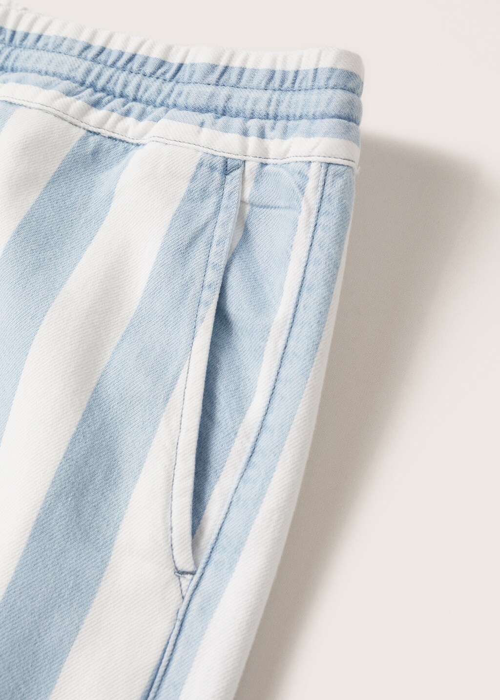 Striped denim shorts - Details of the article 7