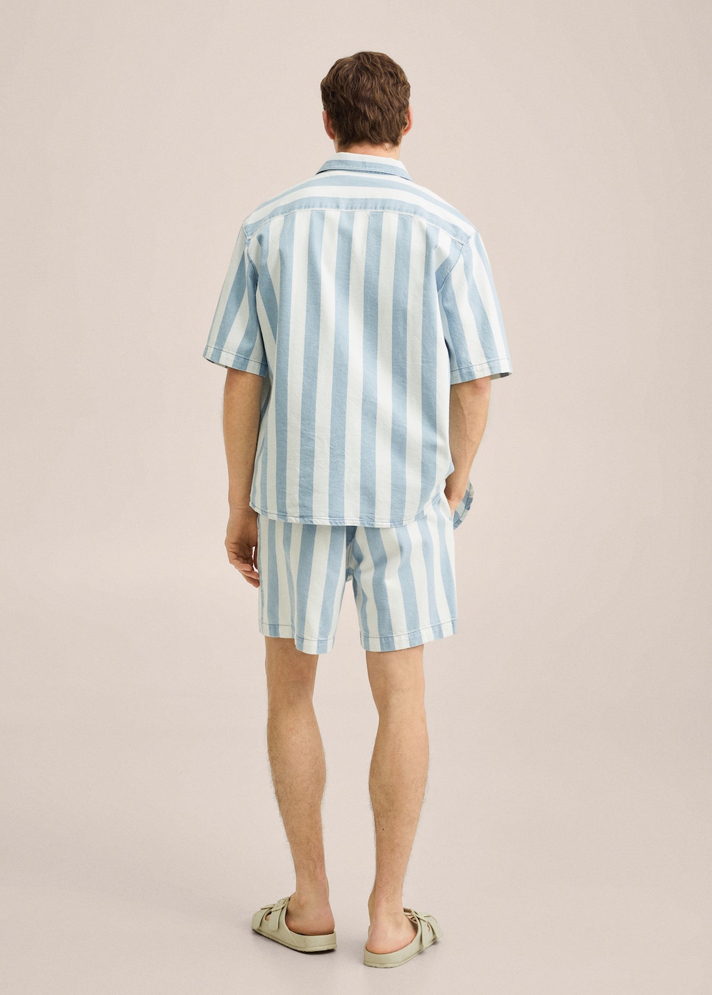 Striped denim shorts - Reverse of the article