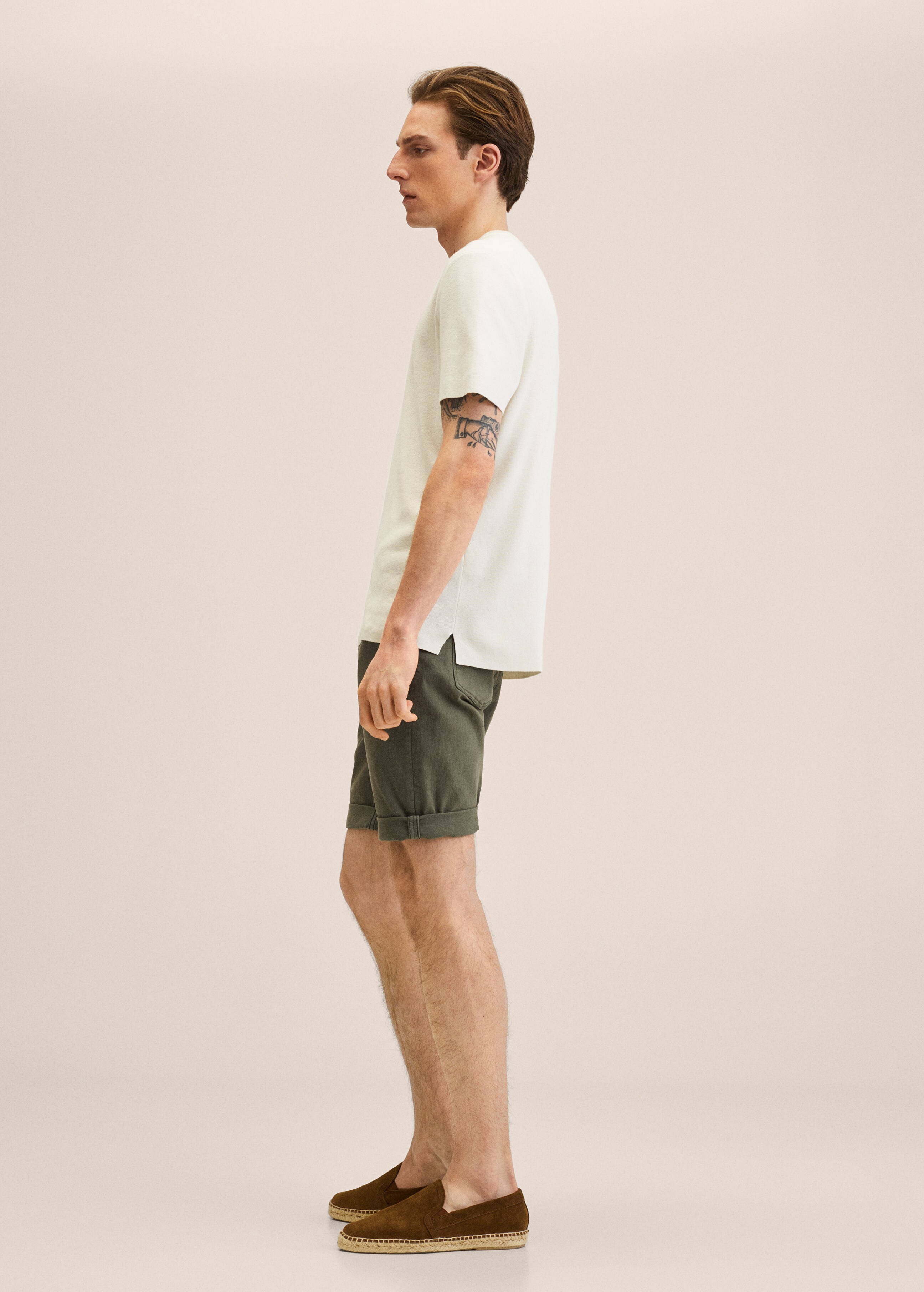 Stretch cotton denim shorts - Details of the article 2