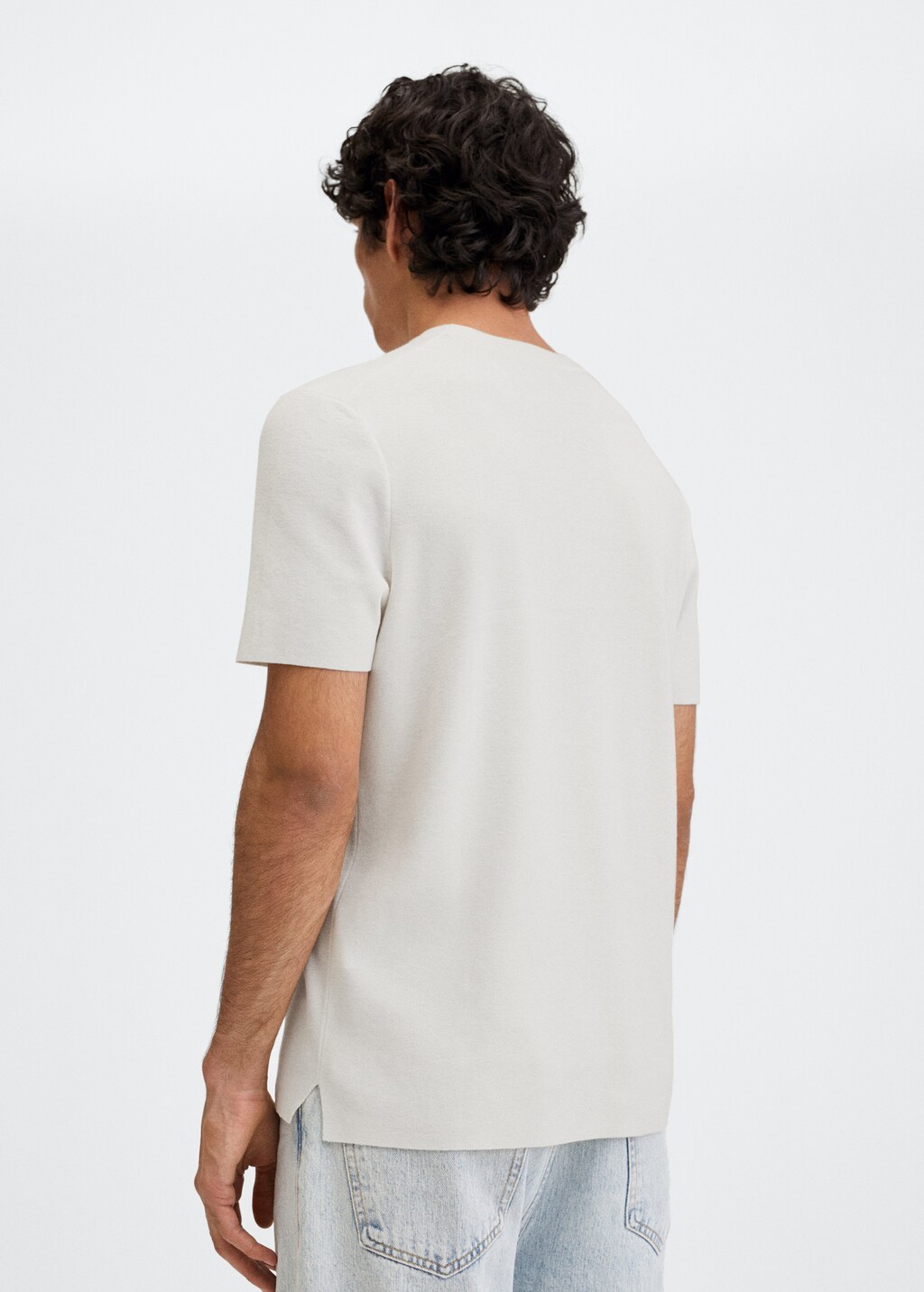 Knitted linen T-shirt - Reverse of the article